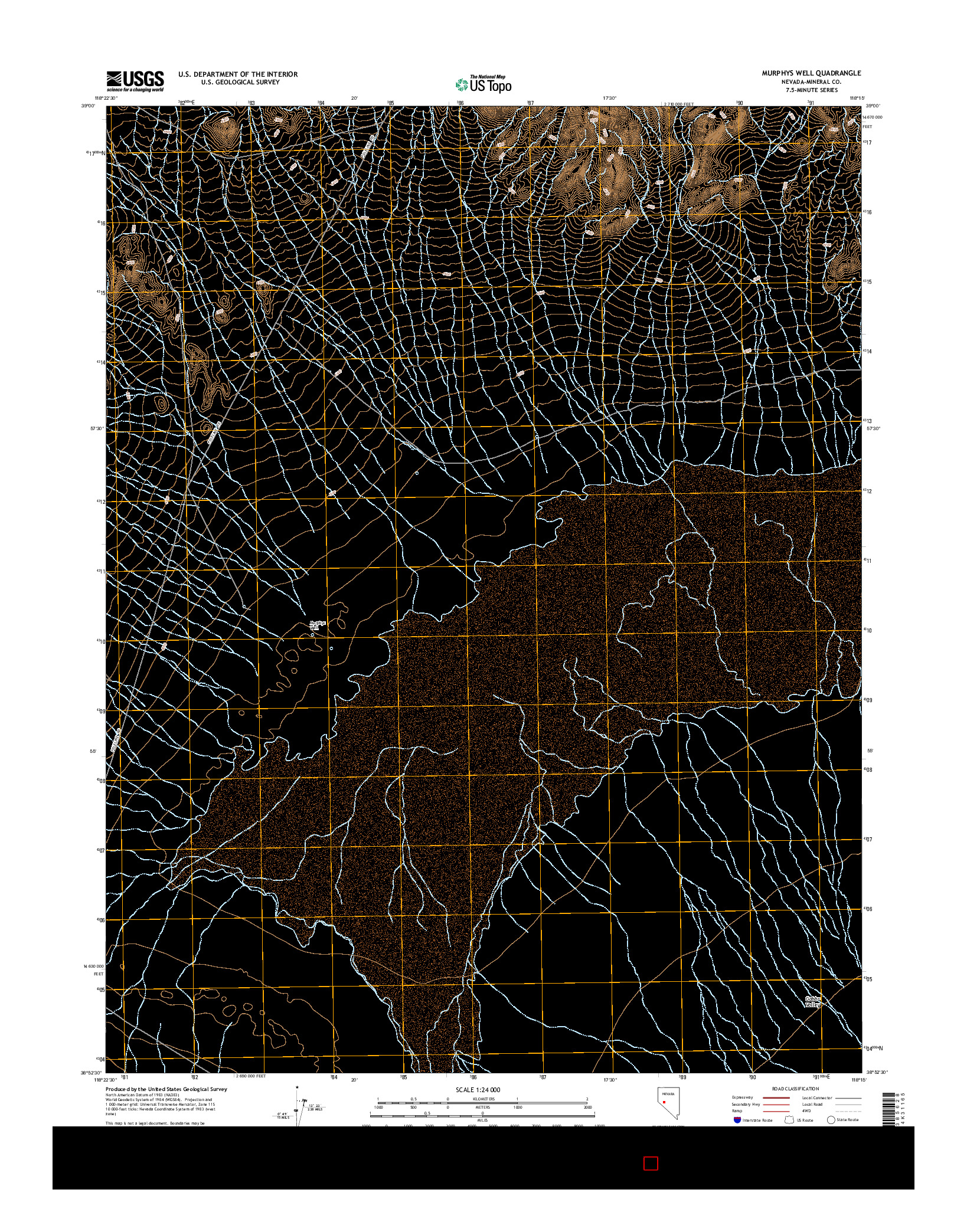 USGS US TOPO 7.5-MINUTE MAP FOR MURPHYS WELL, NV 2014