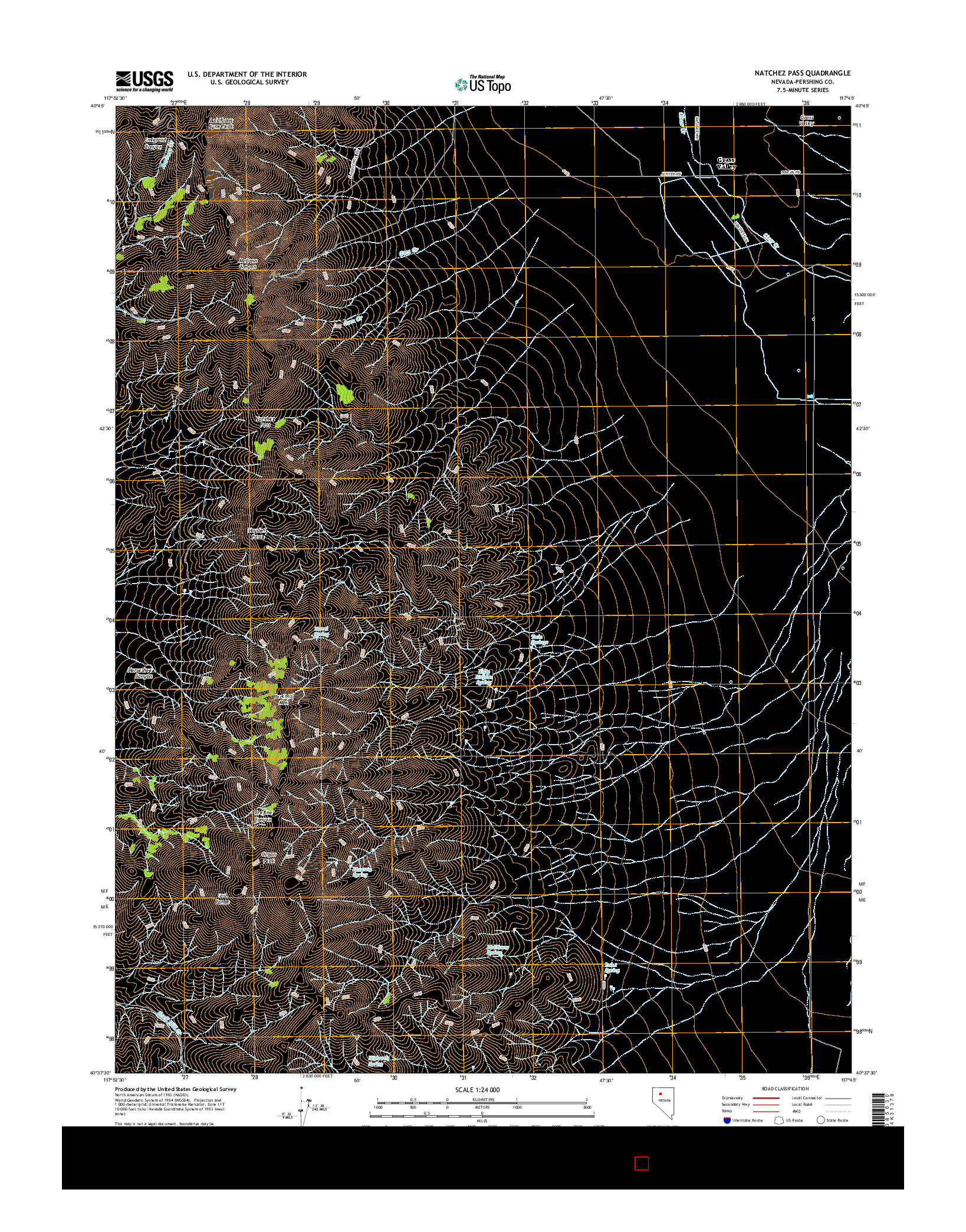 USGS US TOPO 7.5-MINUTE MAP FOR NATCHEZ PASS, NV 2014