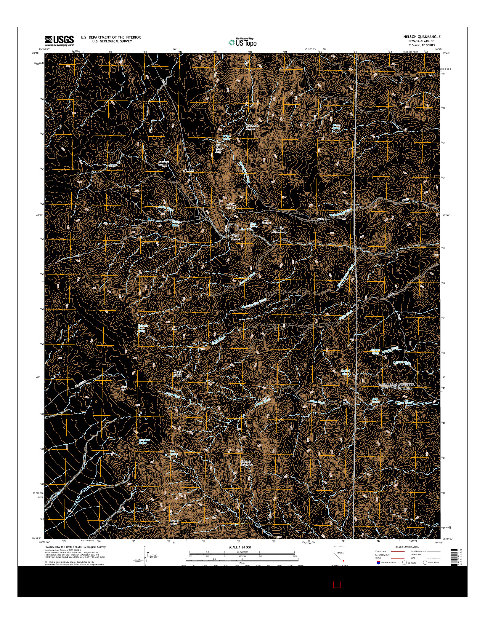 USGS US TOPO 7.5-MINUTE MAP FOR NELSON, NV 2014