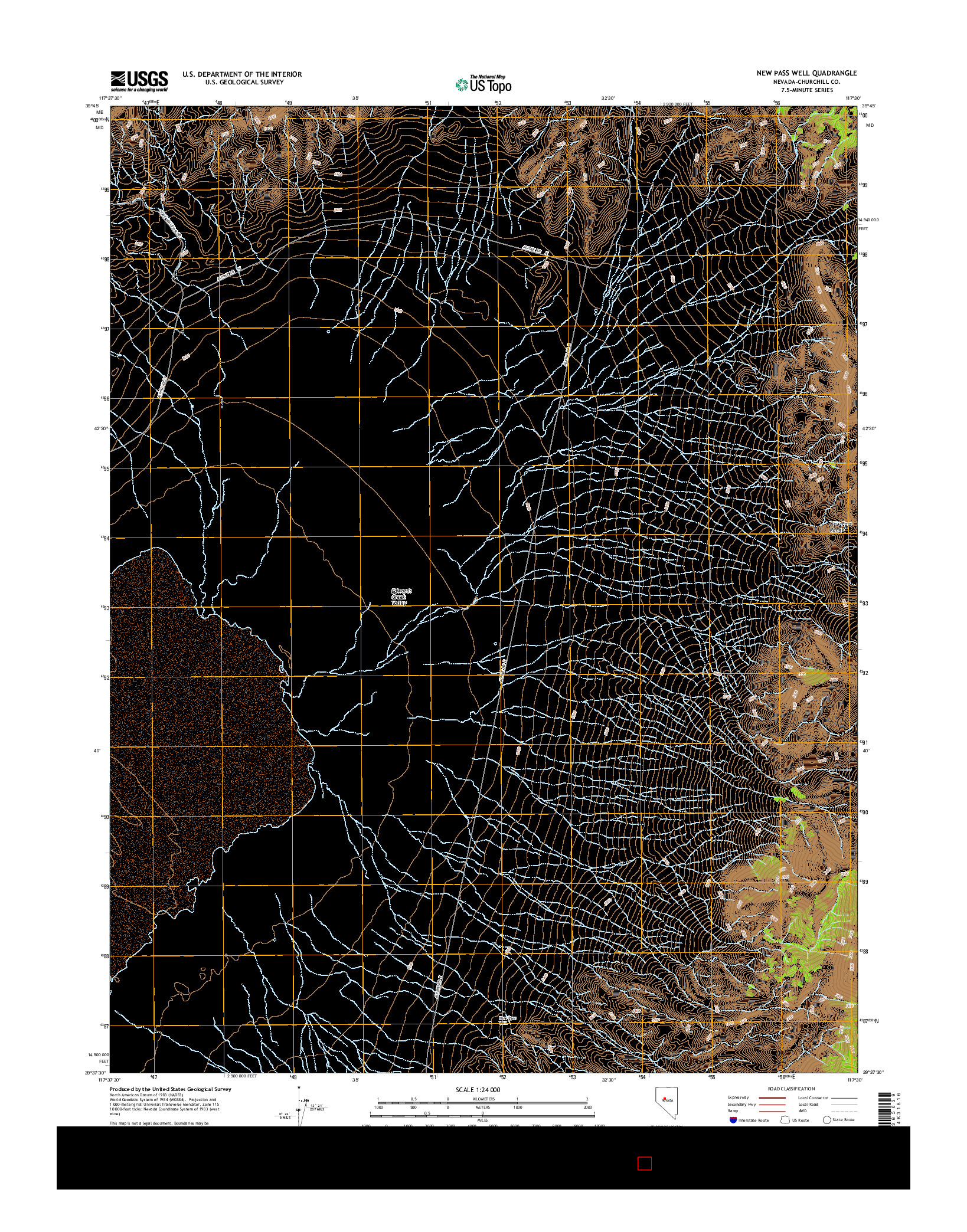 USGS US TOPO 7.5-MINUTE MAP FOR NEW PASS WELL, NV 2014