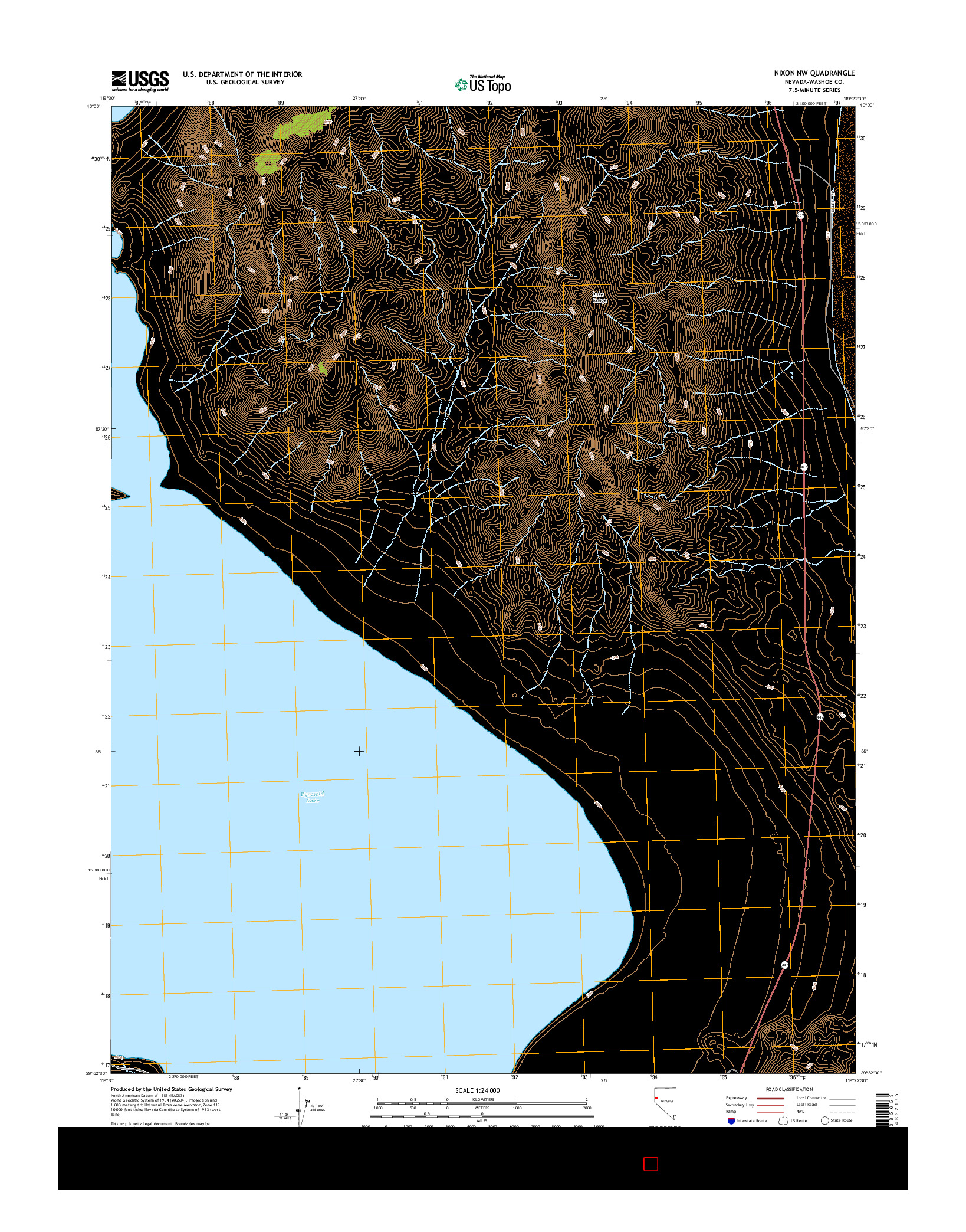 USGS US TOPO 7.5-MINUTE MAP FOR NIXON NW, NV 2014