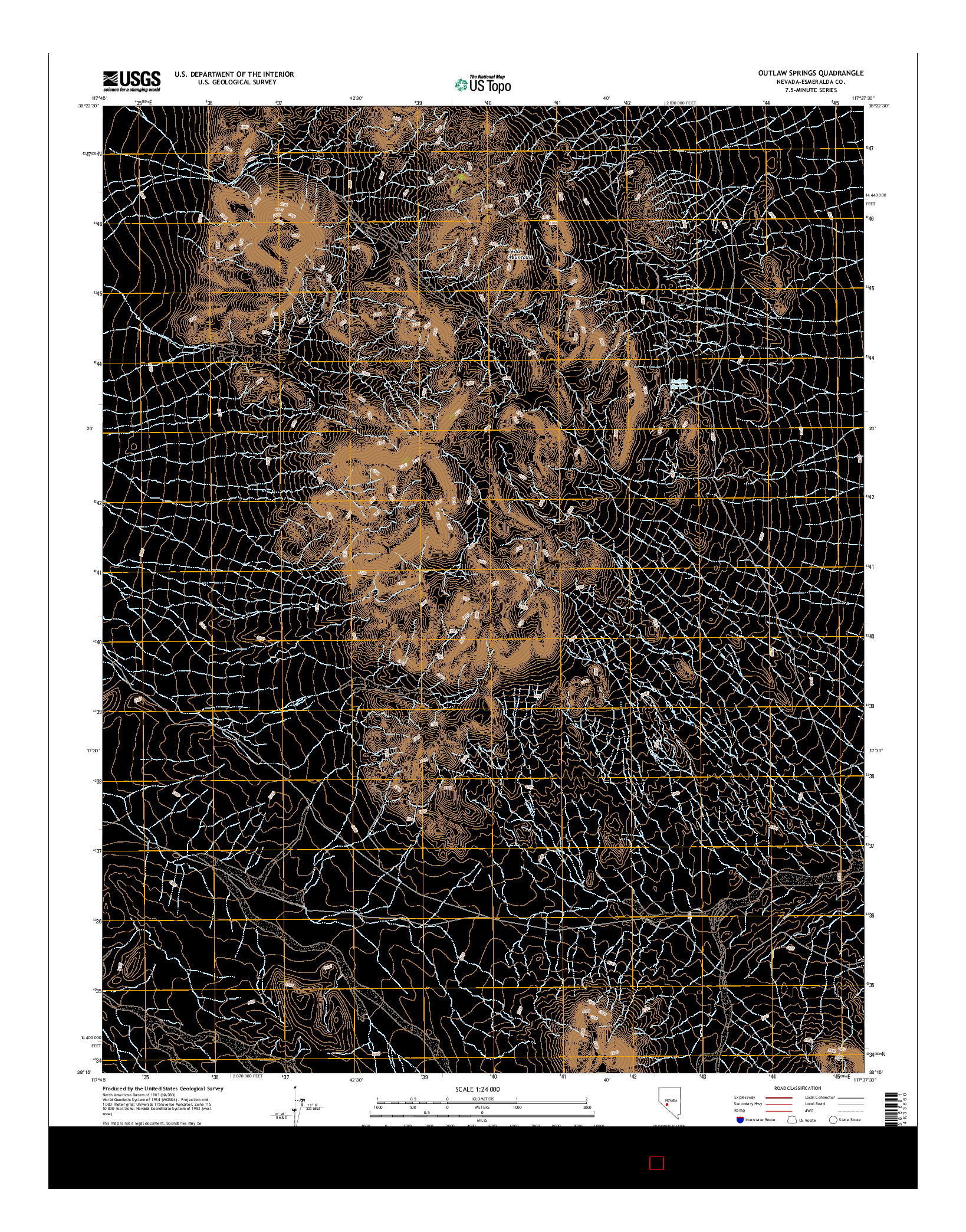 USGS US TOPO 7.5-MINUTE MAP FOR OUTLAW SPRINGS, NV 2014