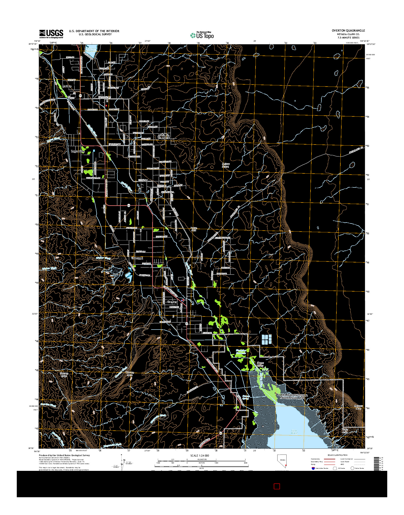 USGS US TOPO 7.5-MINUTE MAP FOR OVERTON, NV 2014