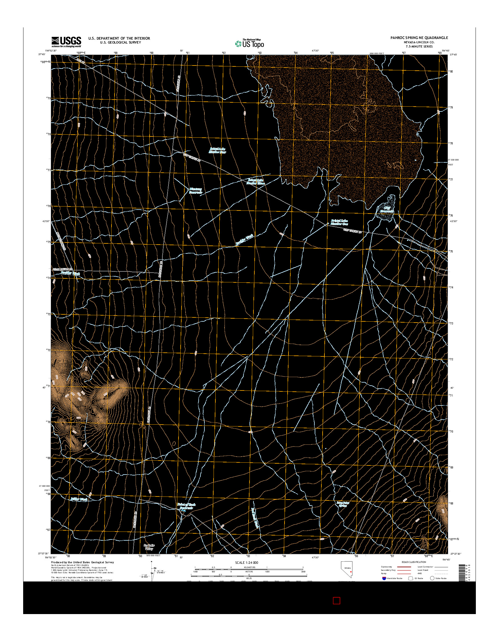 USGS US TOPO 7.5-MINUTE MAP FOR PAHROC SPRING NE, NV 2014