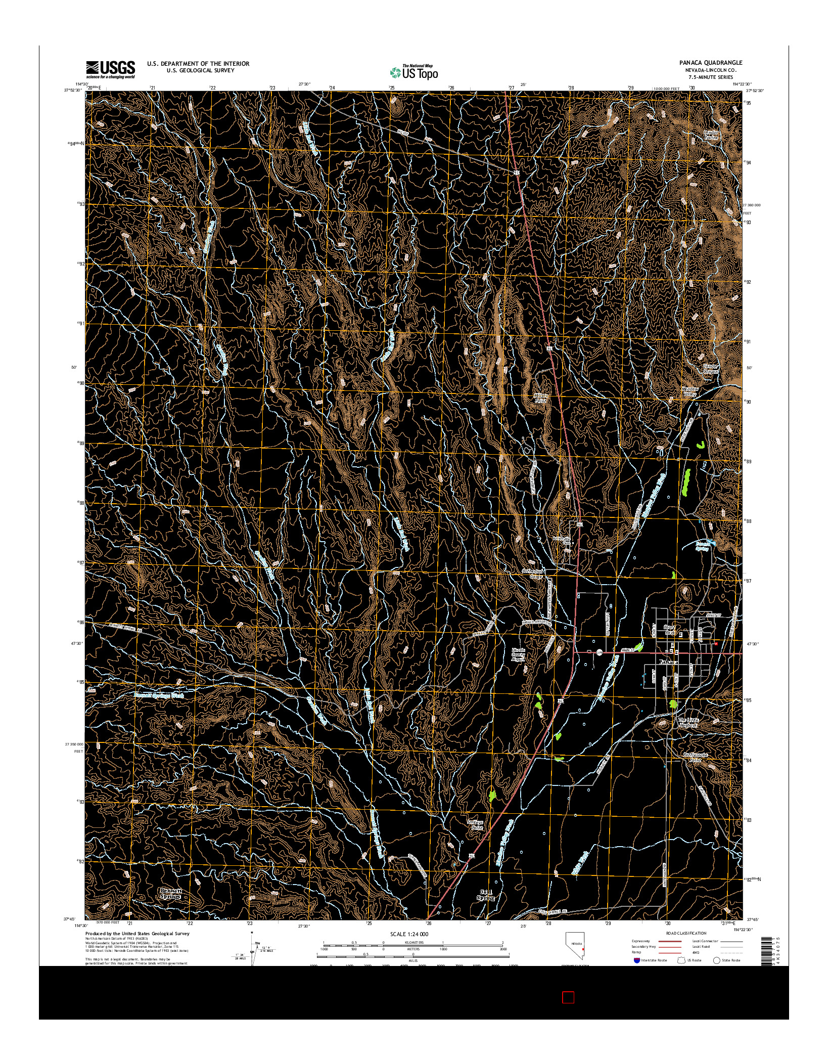 USGS US TOPO 7.5-MINUTE MAP FOR PANACA, NV 2014