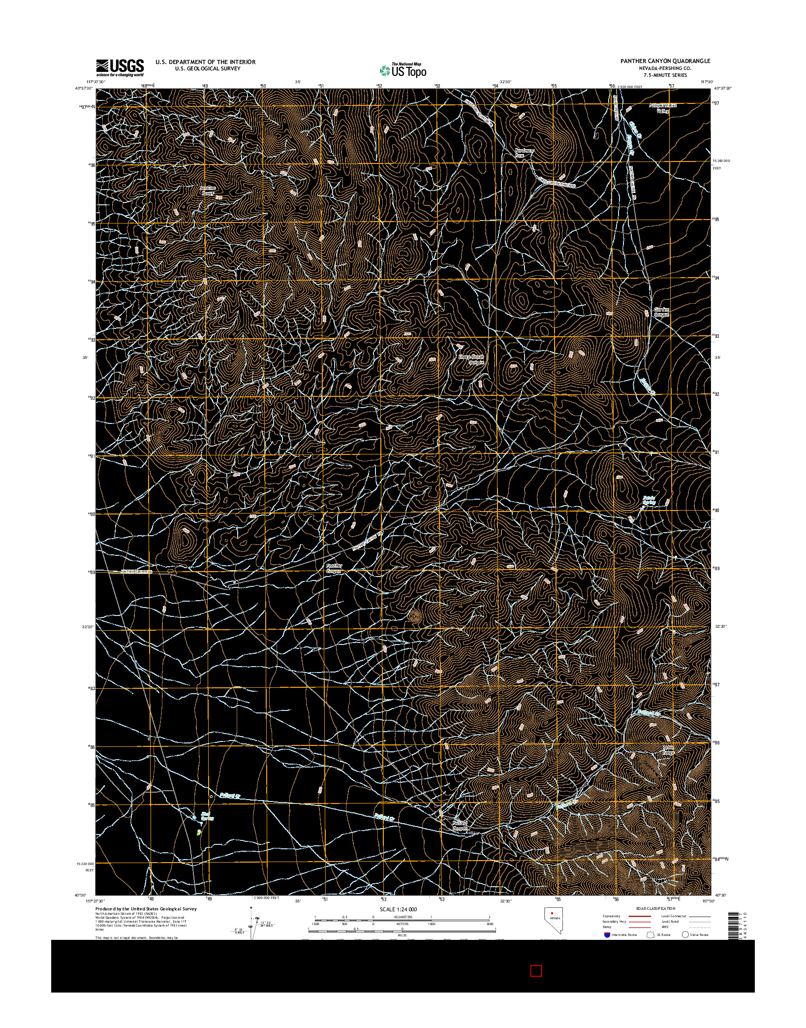 USGS US TOPO 7.5-MINUTE MAP FOR PANTHER CANYON, NV 2014