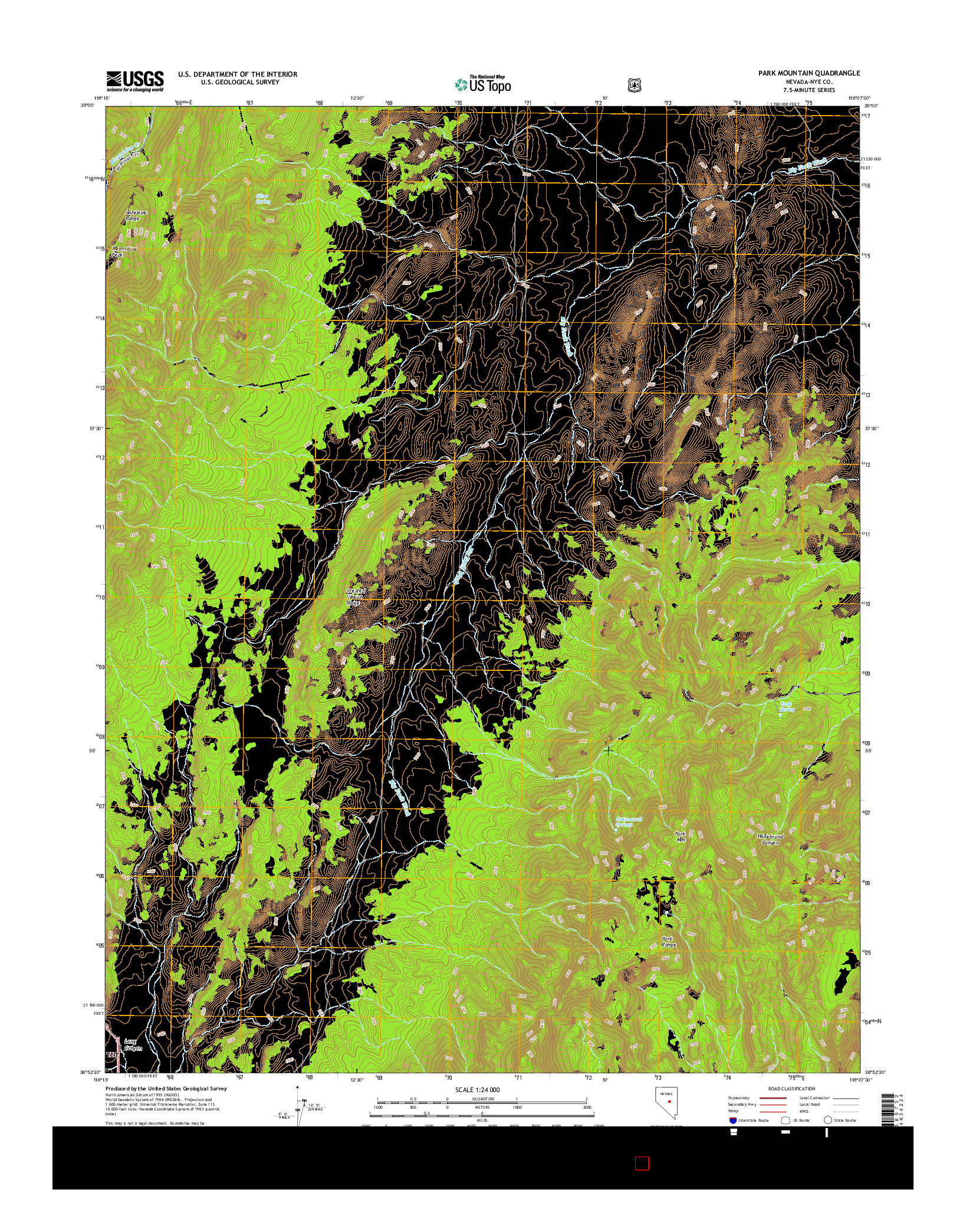 USGS US TOPO 7.5-MINUTE MAP FOR PARK MOUNTAIN, NV 2014