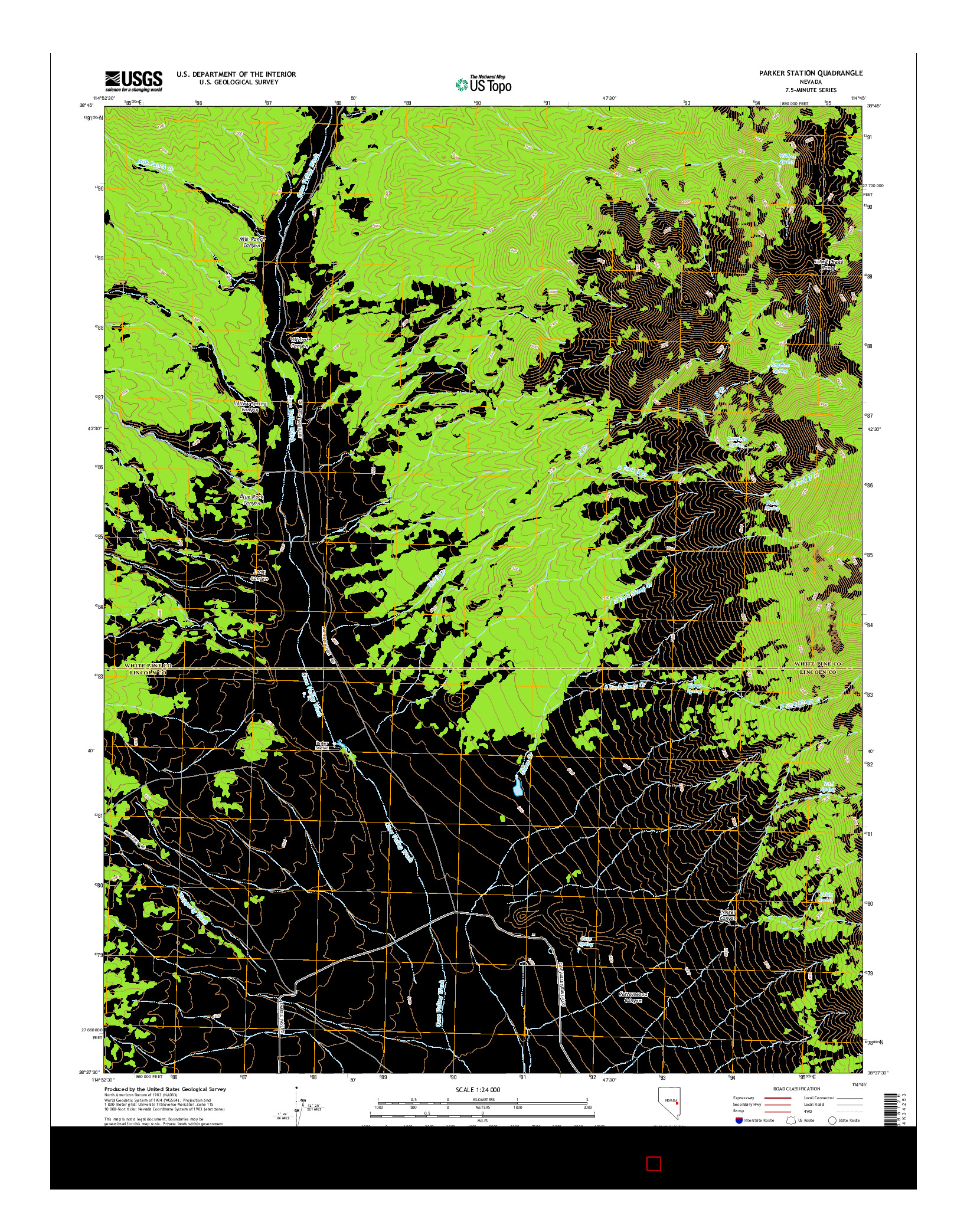 USGS US TOPO 7.5-MINUTE MAP FOR PARKER STATION, NV 2014