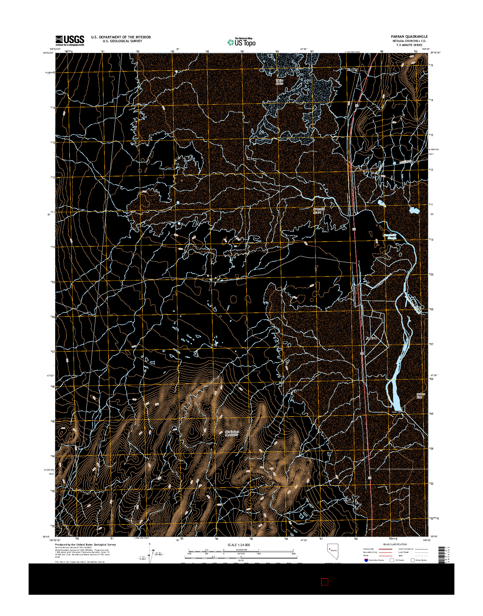 USGS US TOPO 7.5-MINUTE MAP FOR PARRAN, NV 2014