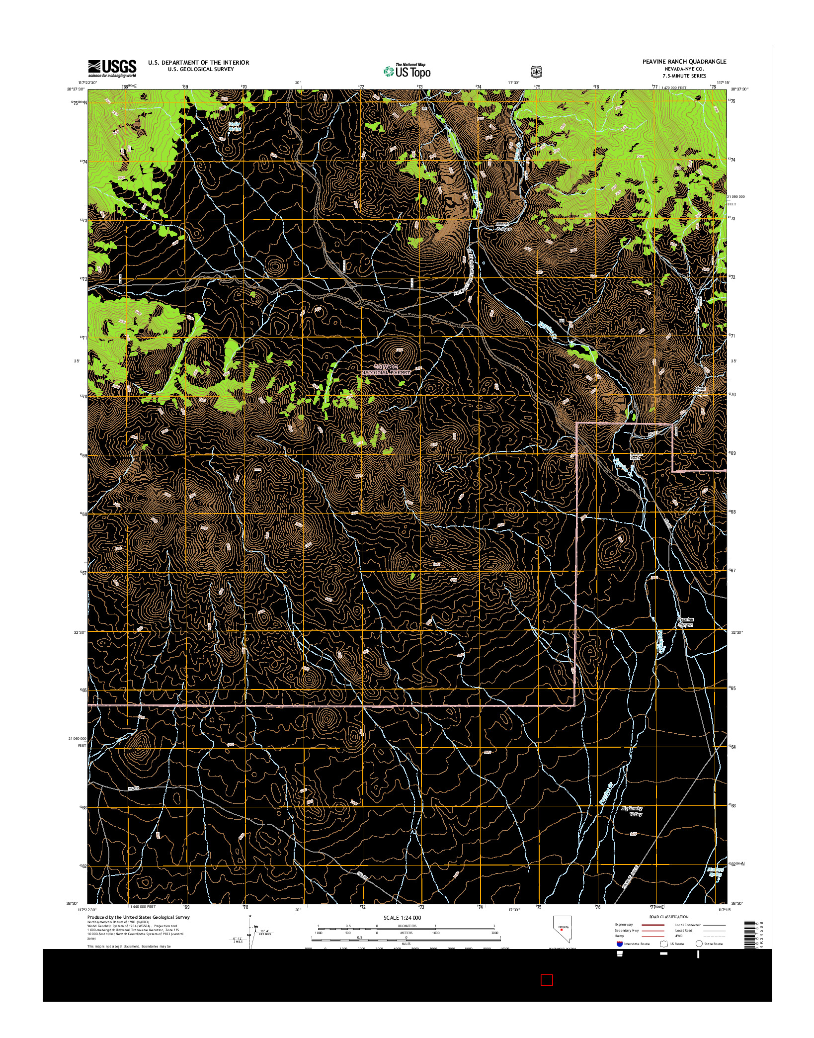 USGS US TOPO 7.5-MINUTE MAP FOR PEAVINE RANCH, NV 2014
