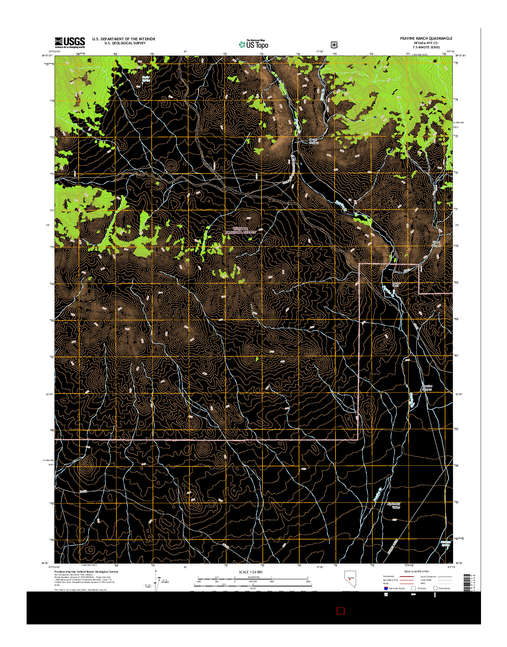 USGS US TOPO 7.5-MINUTE MAP FOR PEAVINE RANCH, NV 2014