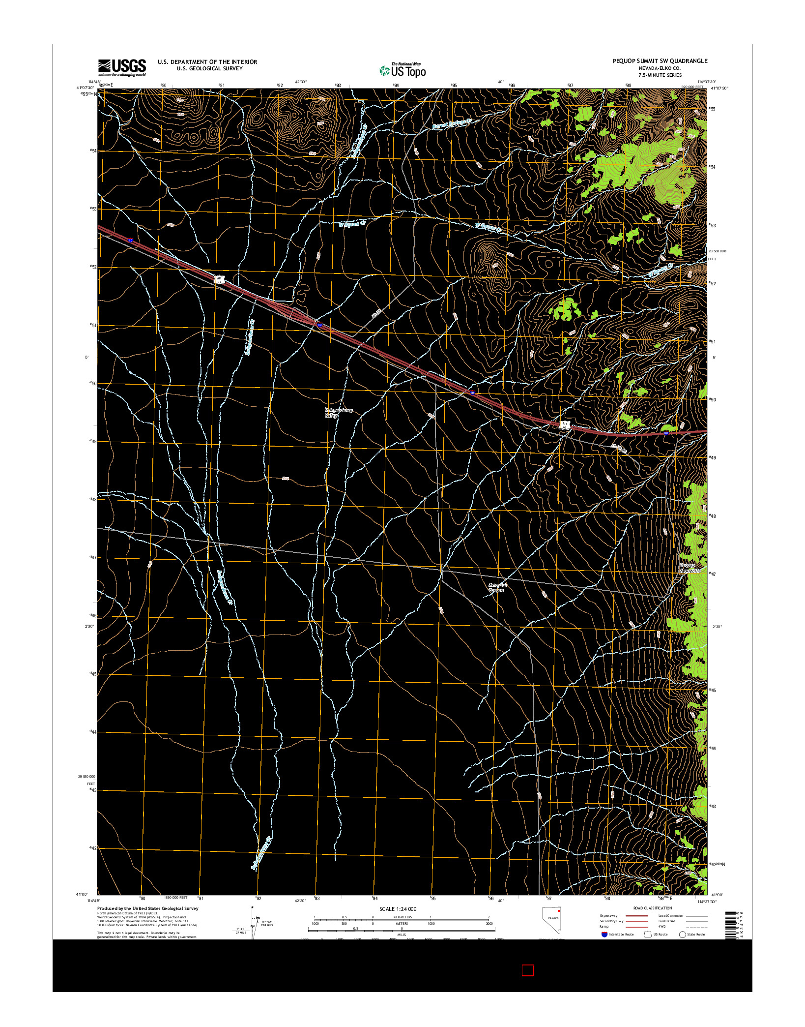 USGS US TOPO 7.5-MINUTE MAP FOR PEQUOP SUMMIT SW, NV 2014