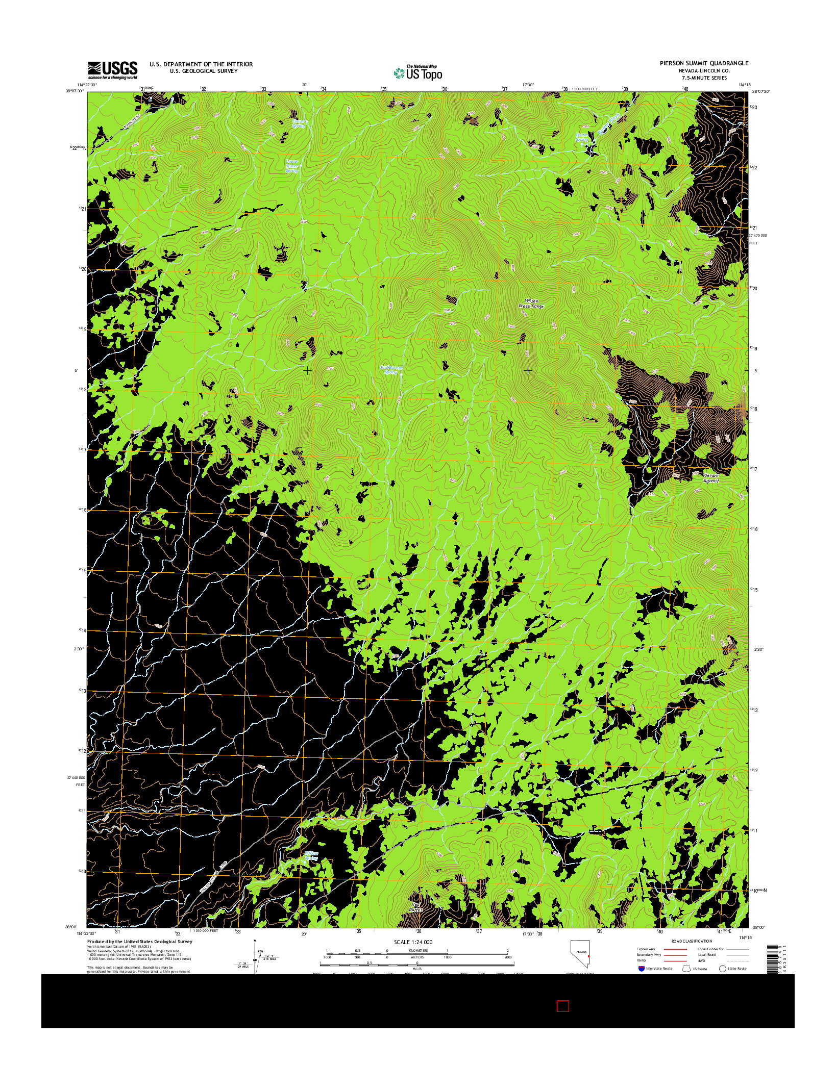 USGS US TOPO 7.5-MINUTE MAP FOR PIERSON SUMMIT, NV 2014