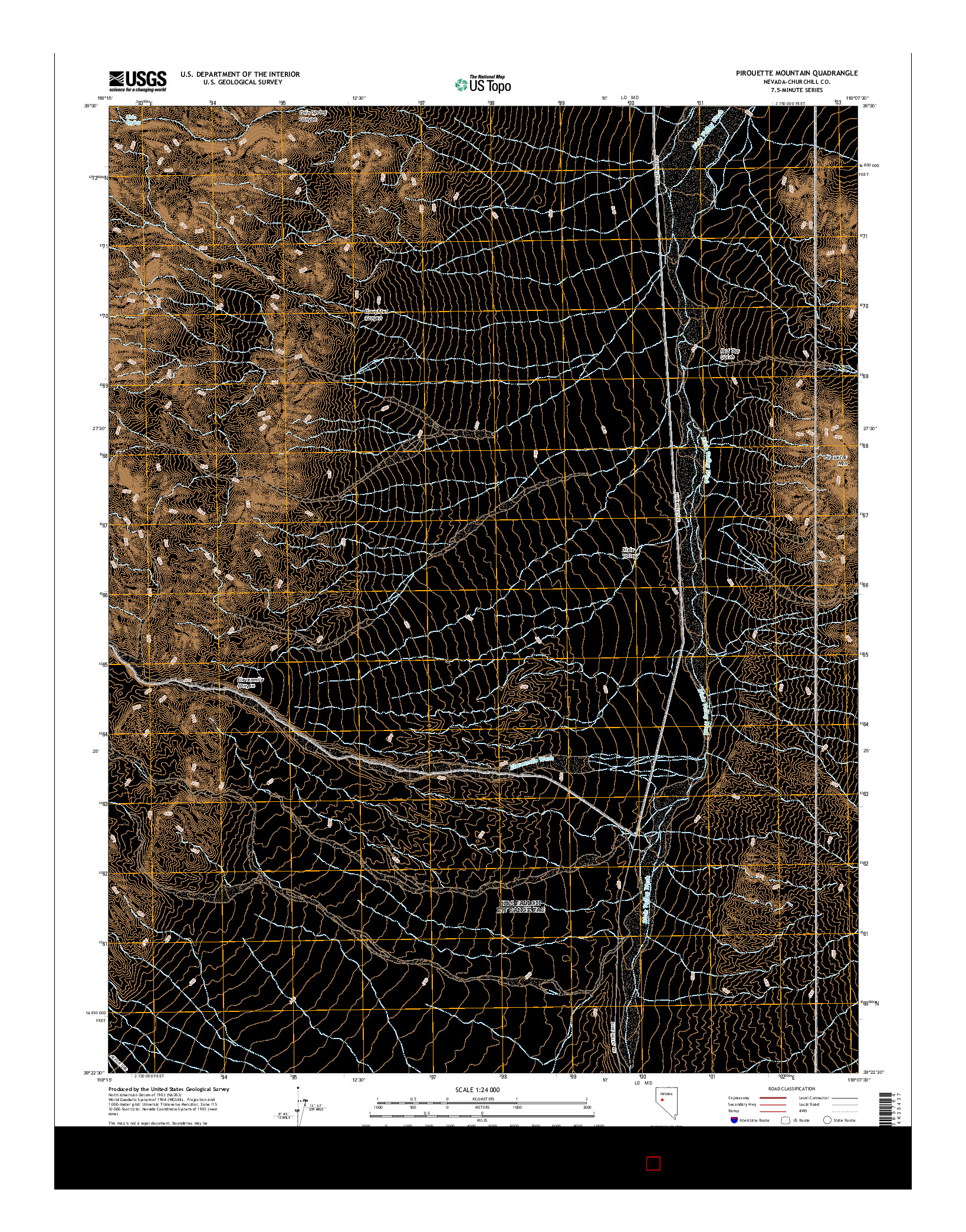 USGS US TOPO 7.5-MINUTE MAP FOR PIROUETTE MOUNTAIN, NV 2014