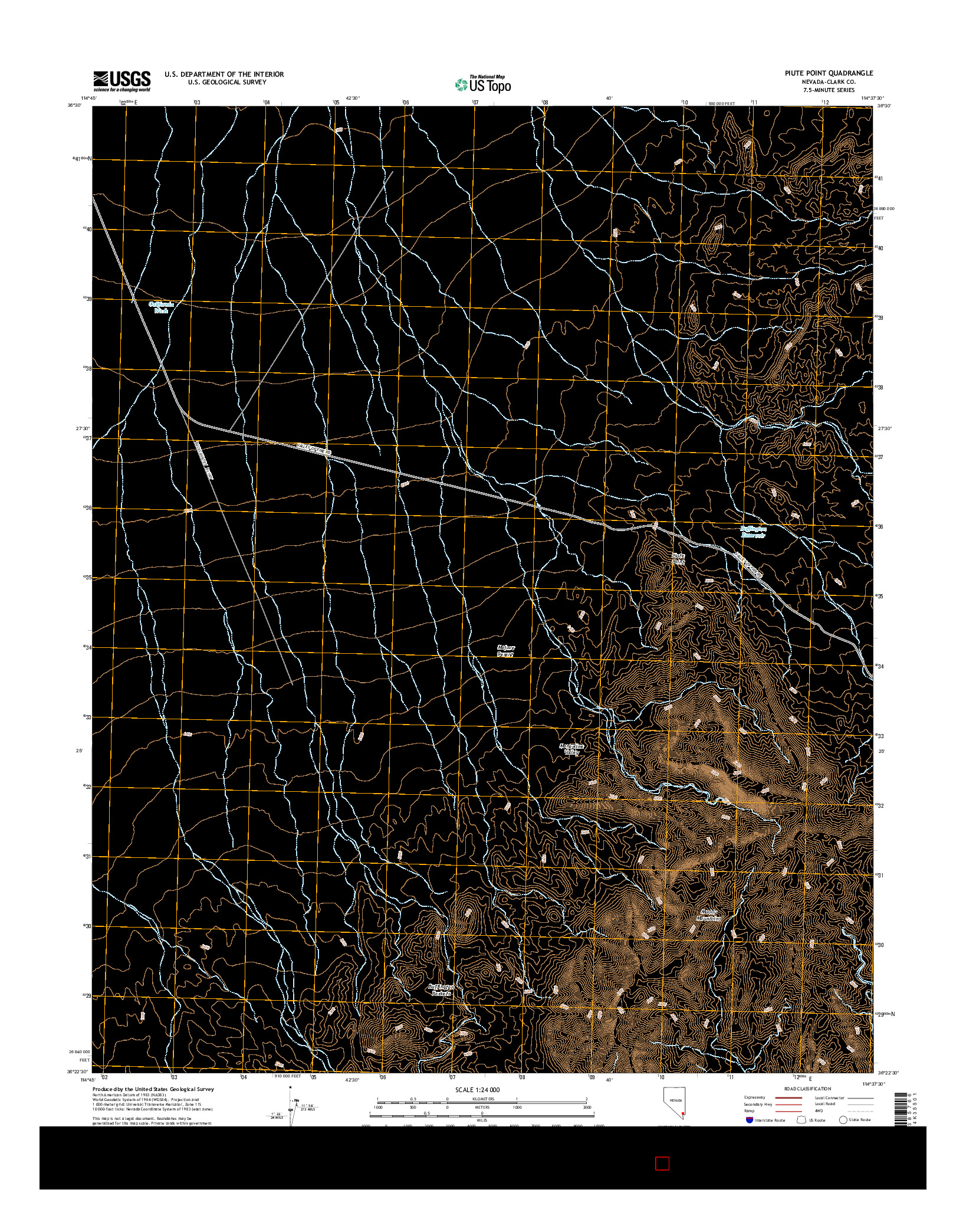 USGS US TOPO 7.5-MINUTE MAP FOR PIUTE POINT, NV 2014