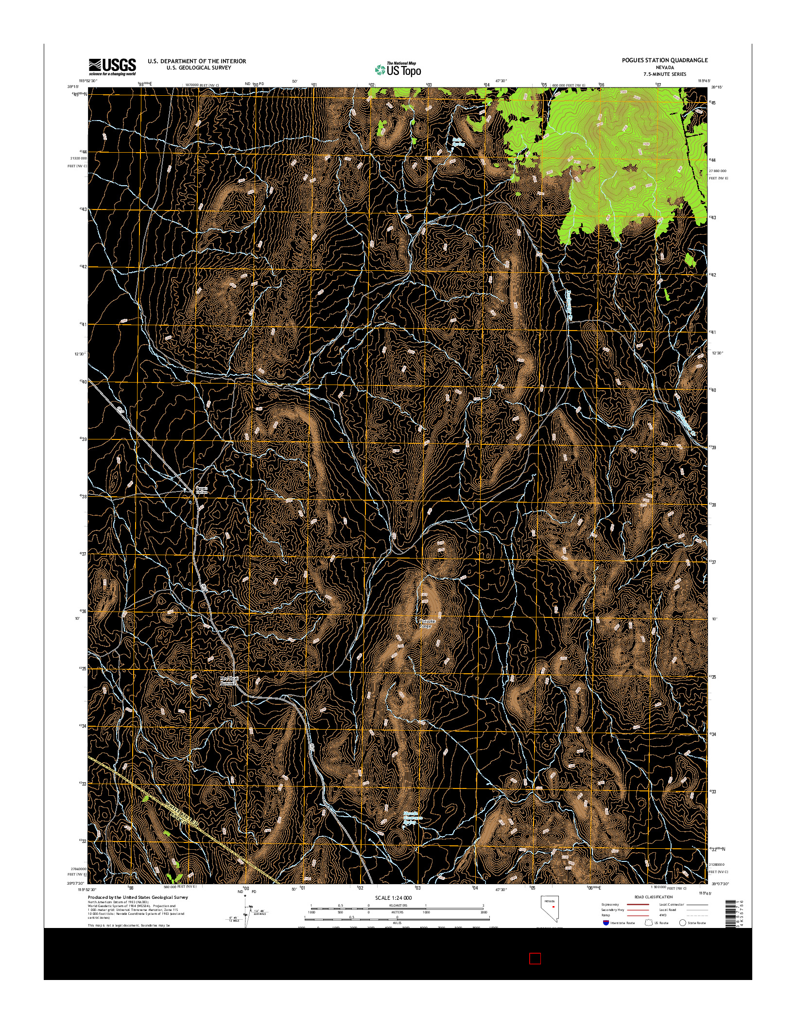USGS US TOPO 7.5-MINUTE MAP FOR POGUES STATION, NV 2014