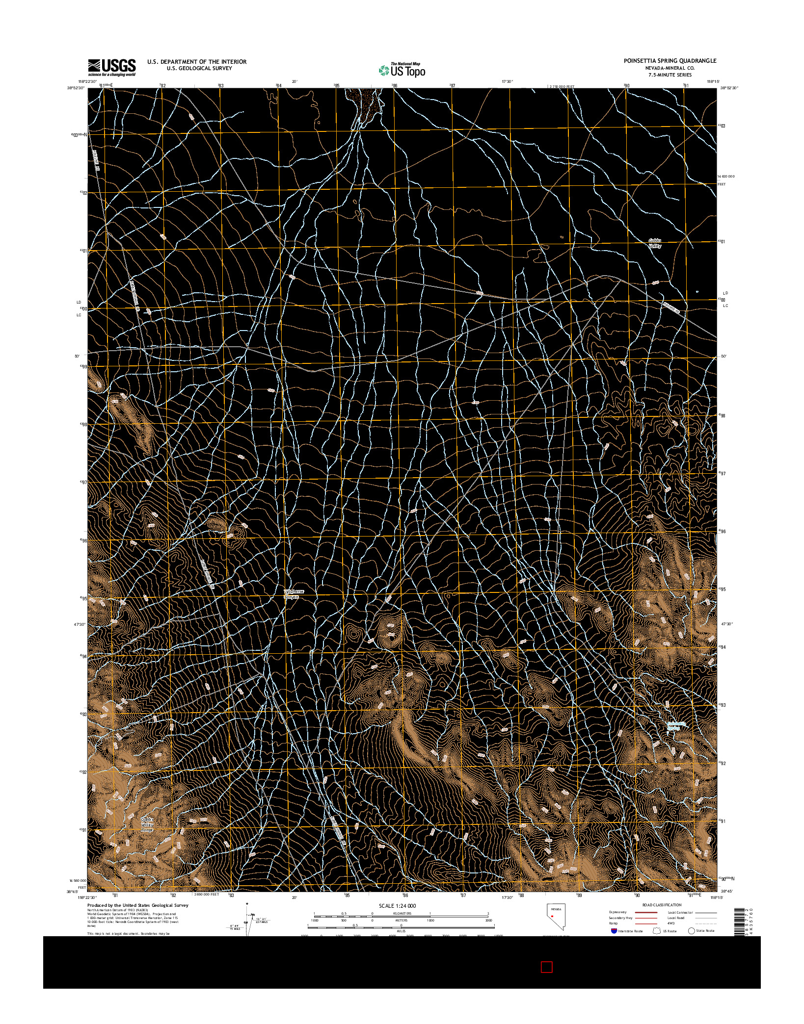 USGS US TOPO 7.5-MINUTE MAP FOR POINSETTIA SPRING, NV 2014