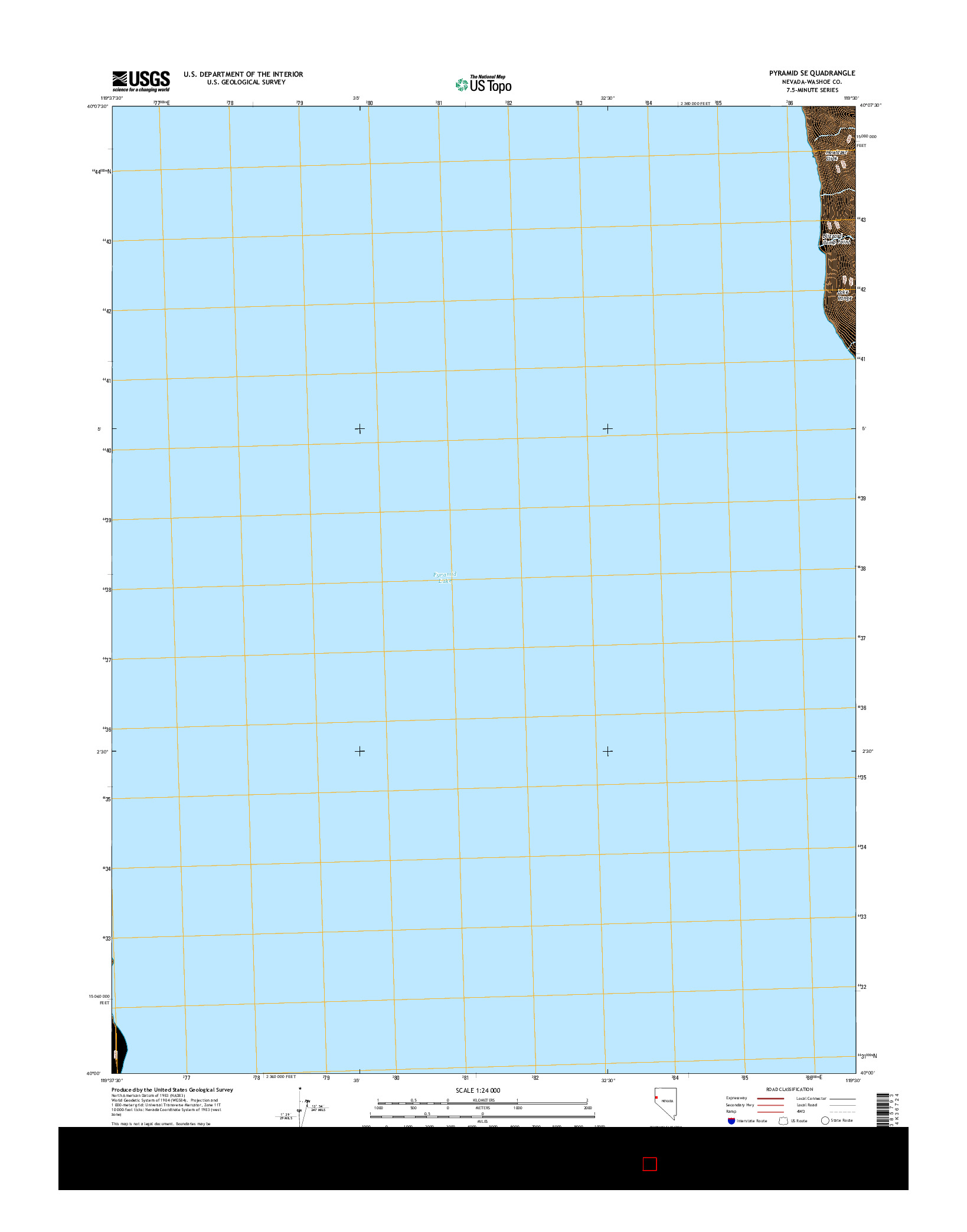 USGS US TOPO 7.5-MINUTE MAP FOR PYRAMID SE, NV 2014