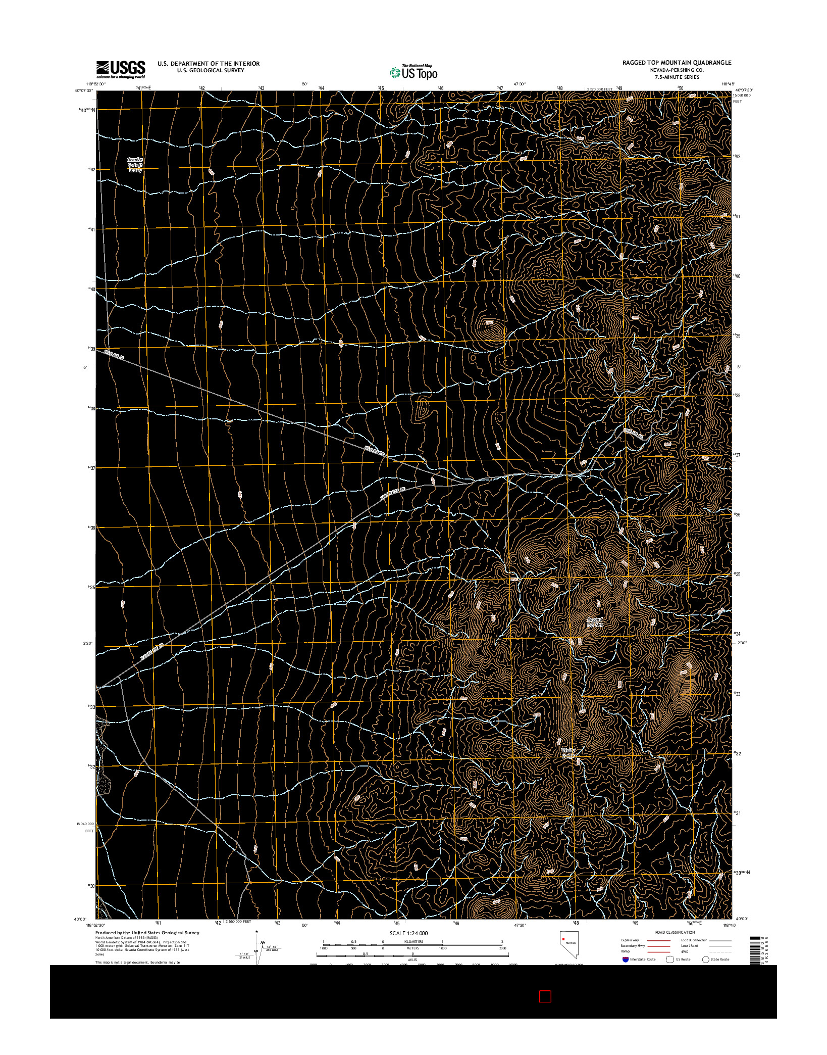 USGS US TOPO 7.5-MINUTE MAP FOR RAGGED TOP MOUNTAIN, NV 2014