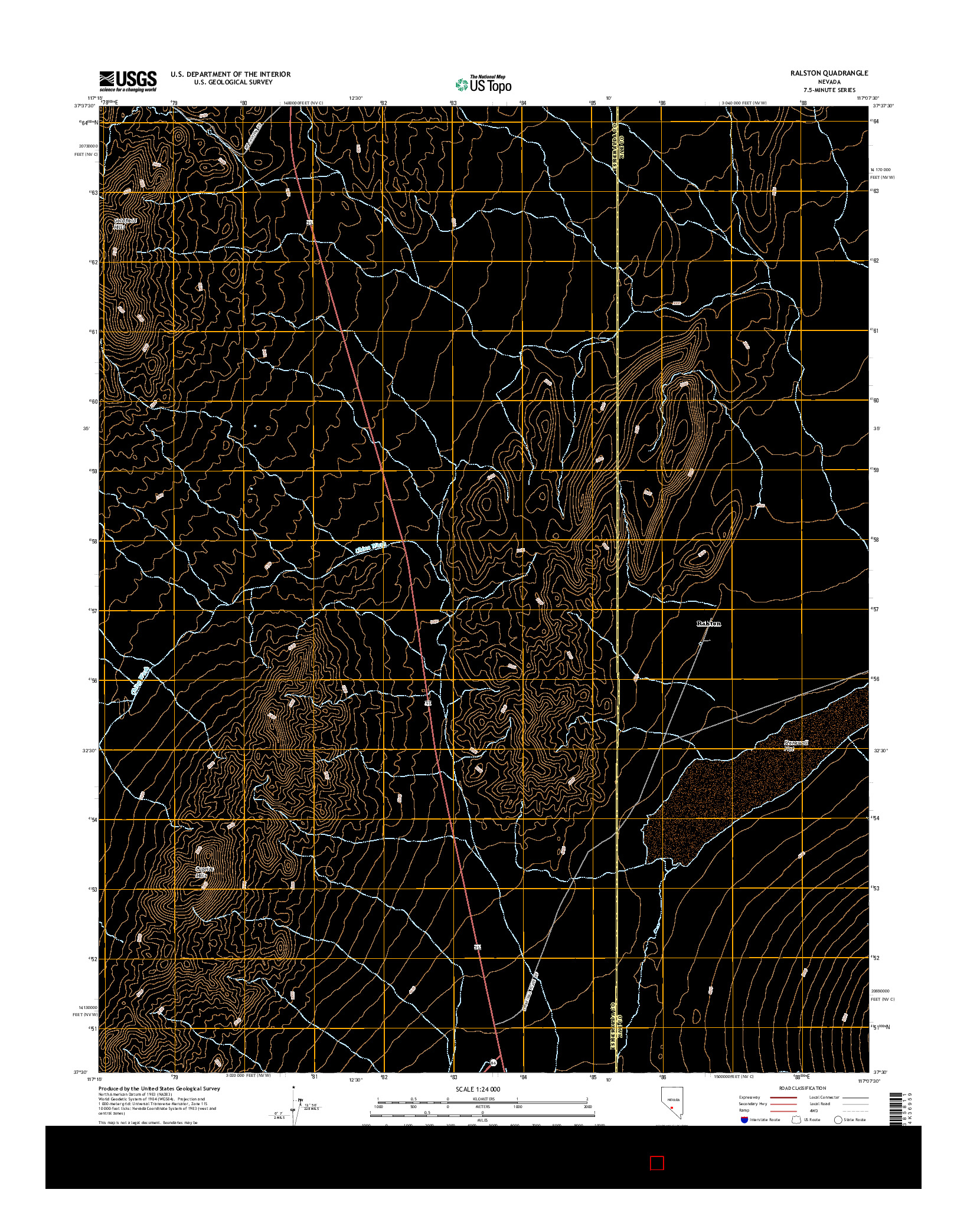 USGS US TOPO 7.5-MINUTE MAP FOR RALSTON, NV 2014