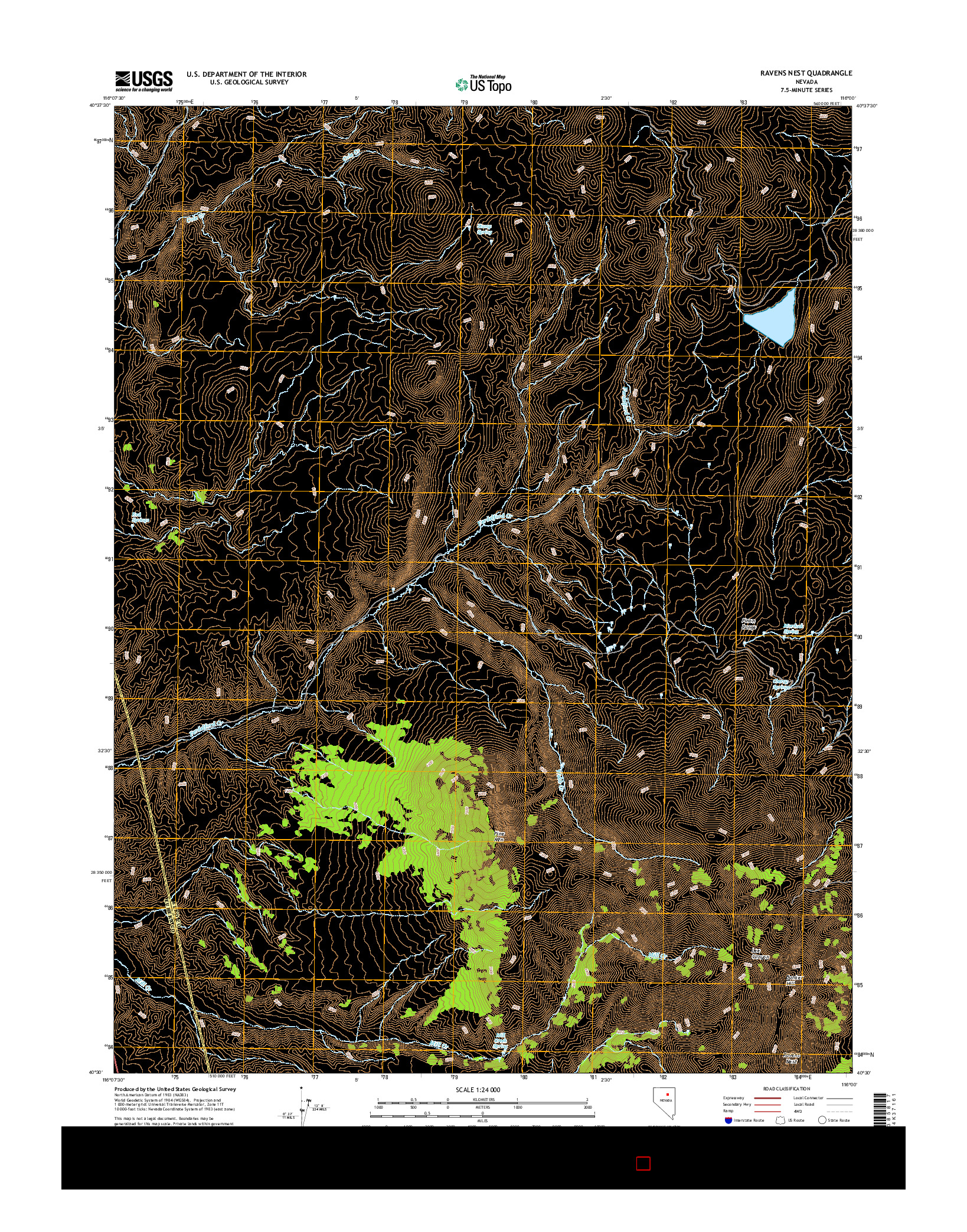 USGS US TOPO 7.5-MINUTE MAP FOR RAVENS NEST, NV 2014