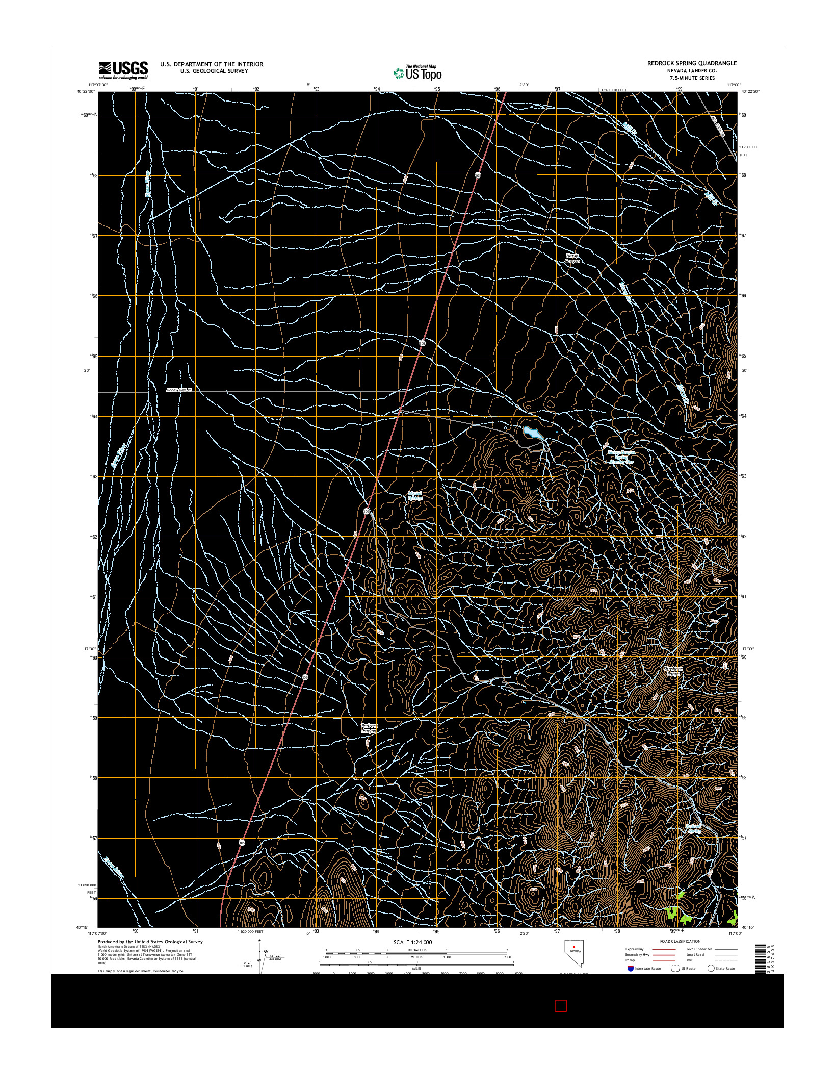 USGS US TOPO 7.5-MINUTE MAP FOR REDROCK SPRING, NV 2014