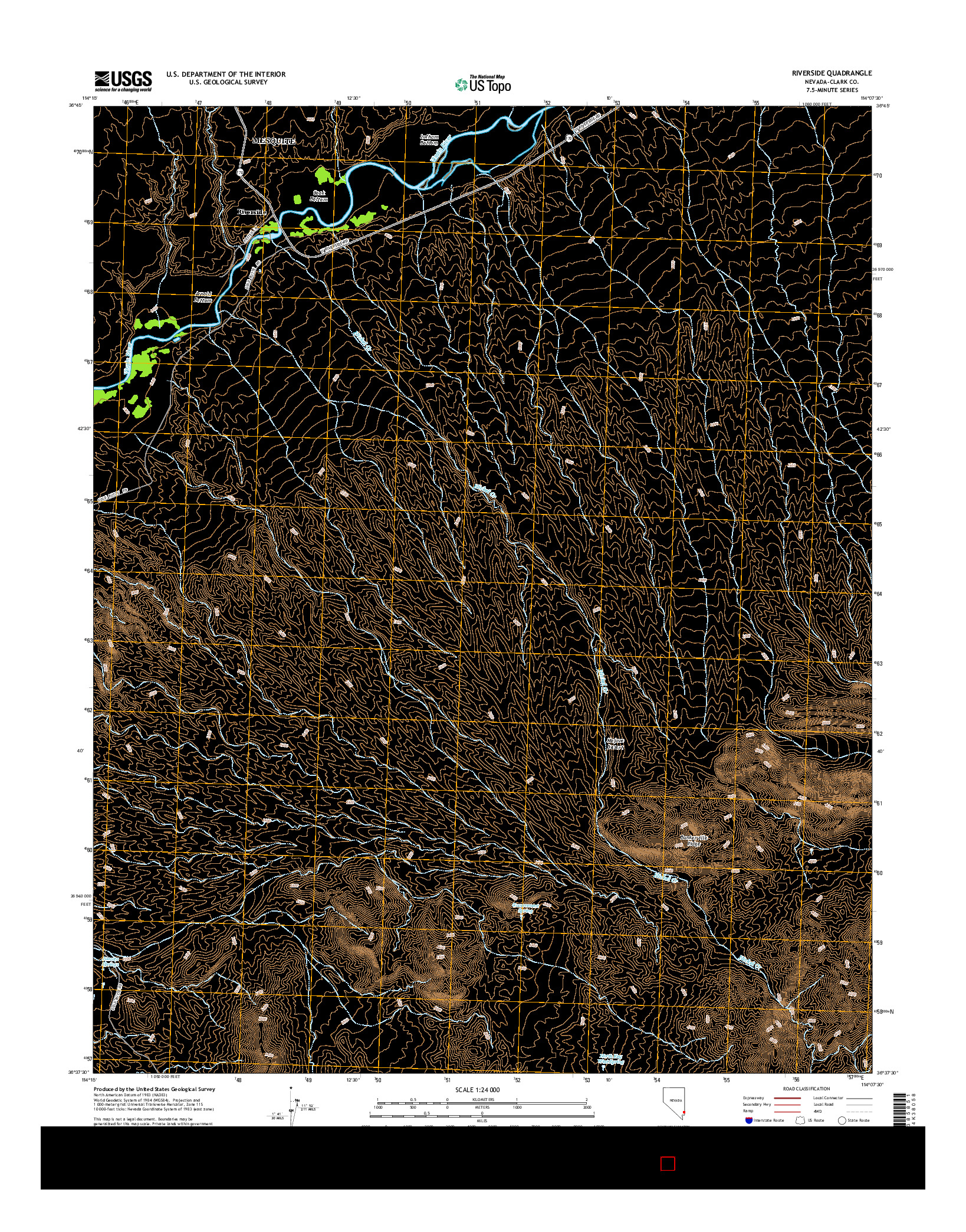 USGS US TOPO 7.5-MINUTE MAP FOR RIVERSIDE, NV 2014