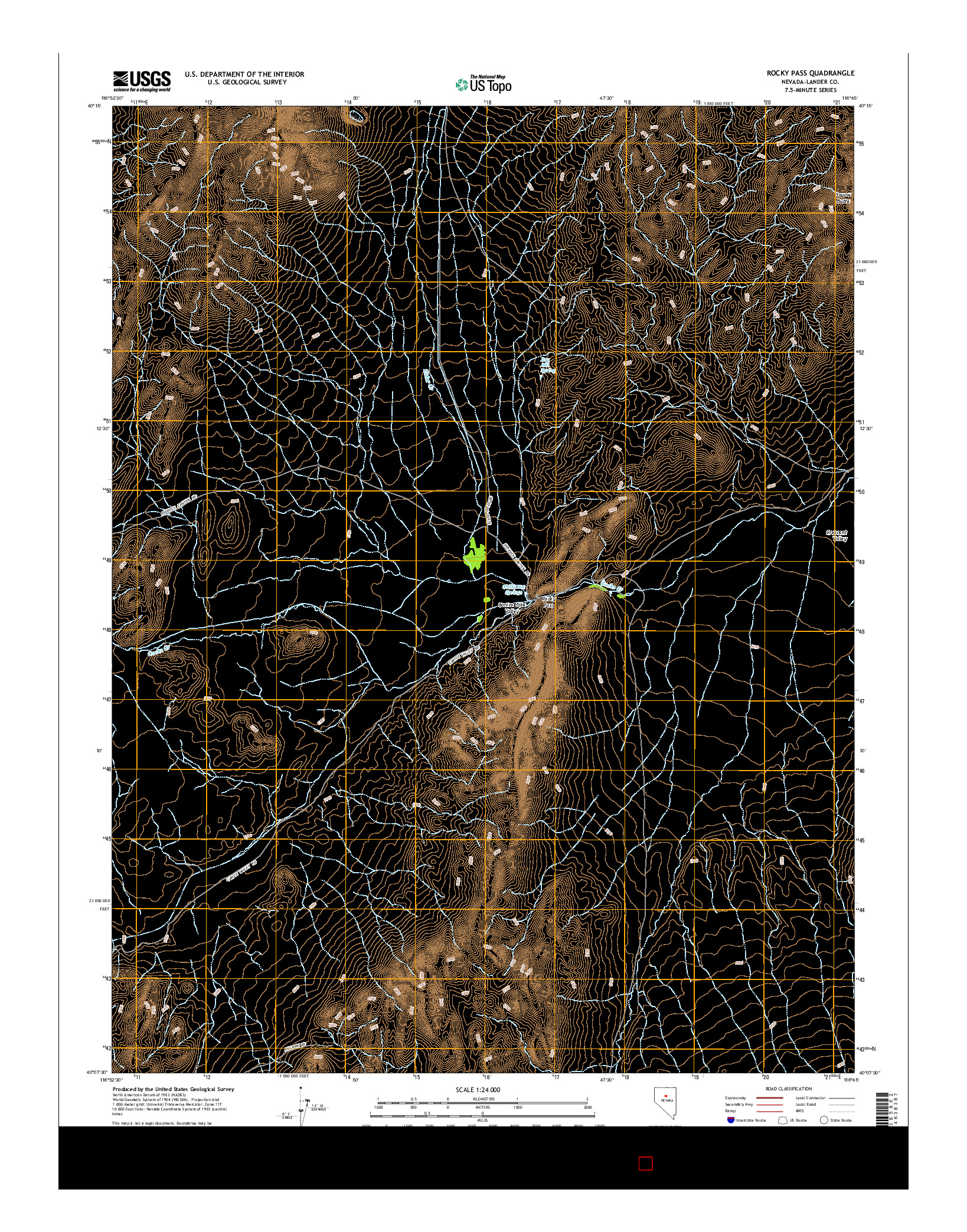 USGS US TOPO 7.5-MINUTE MAP FOR ROCKY PASS, NV 2014