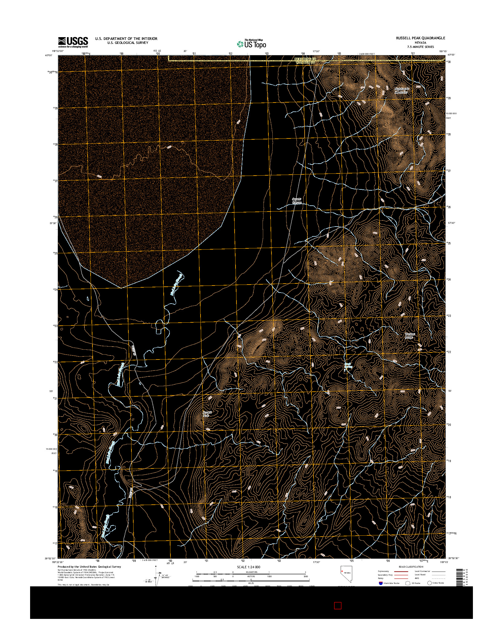 USGS US TOPO 7.5-MINUTE MAP FOR RUSSELL PEAK, NV 2014