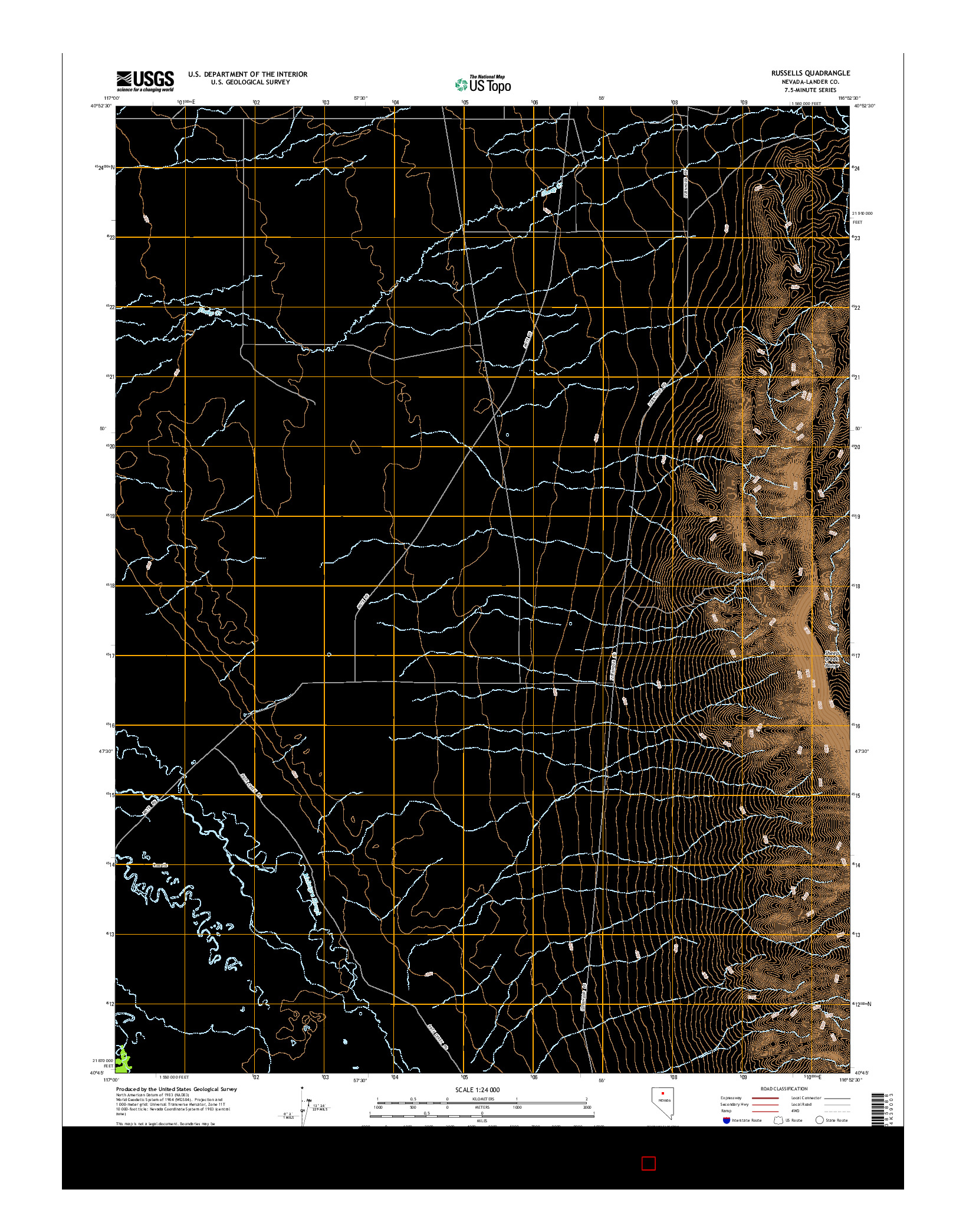 USGS US TOPO 7.5-MINUTE MAP FOR RUSSELLS, NV 2014