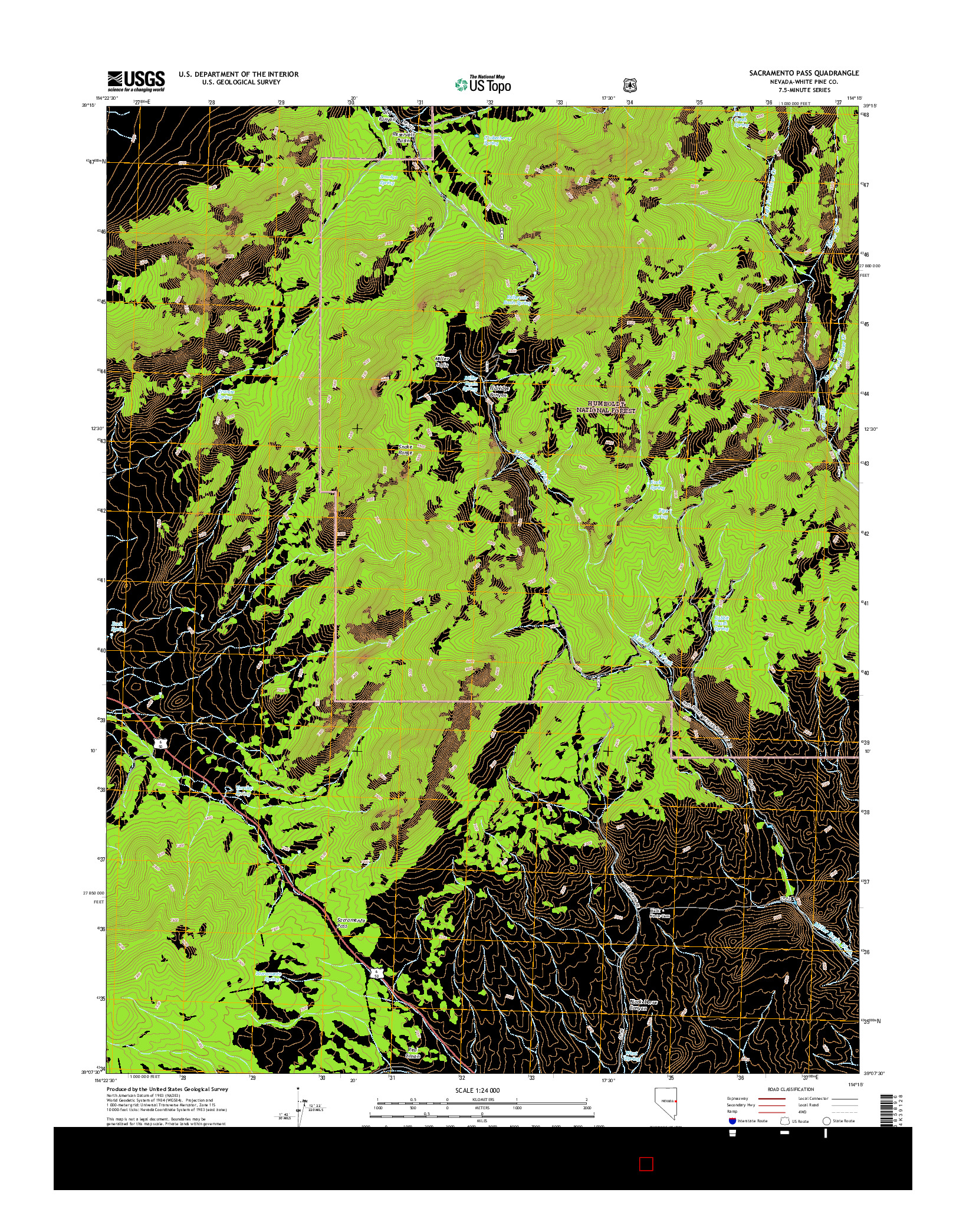 USGS US TOPO 7.5-MINUTE MAP FOR SACRAMENTO PASS, NV 2014