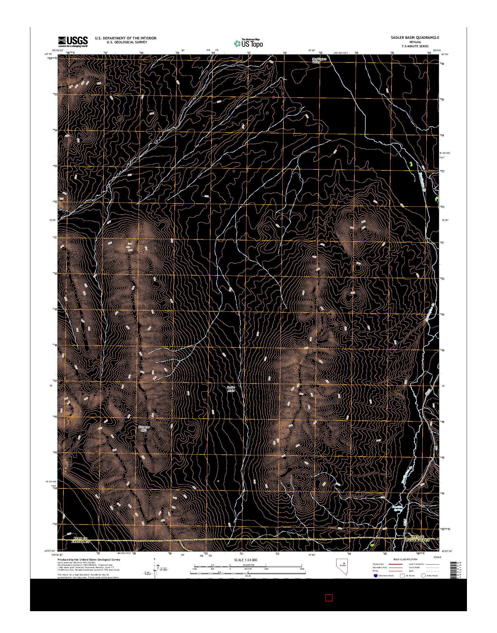 USGS US TOPO 7.5-MINUTE MAP FOR SADLER BASIN, NV 2014