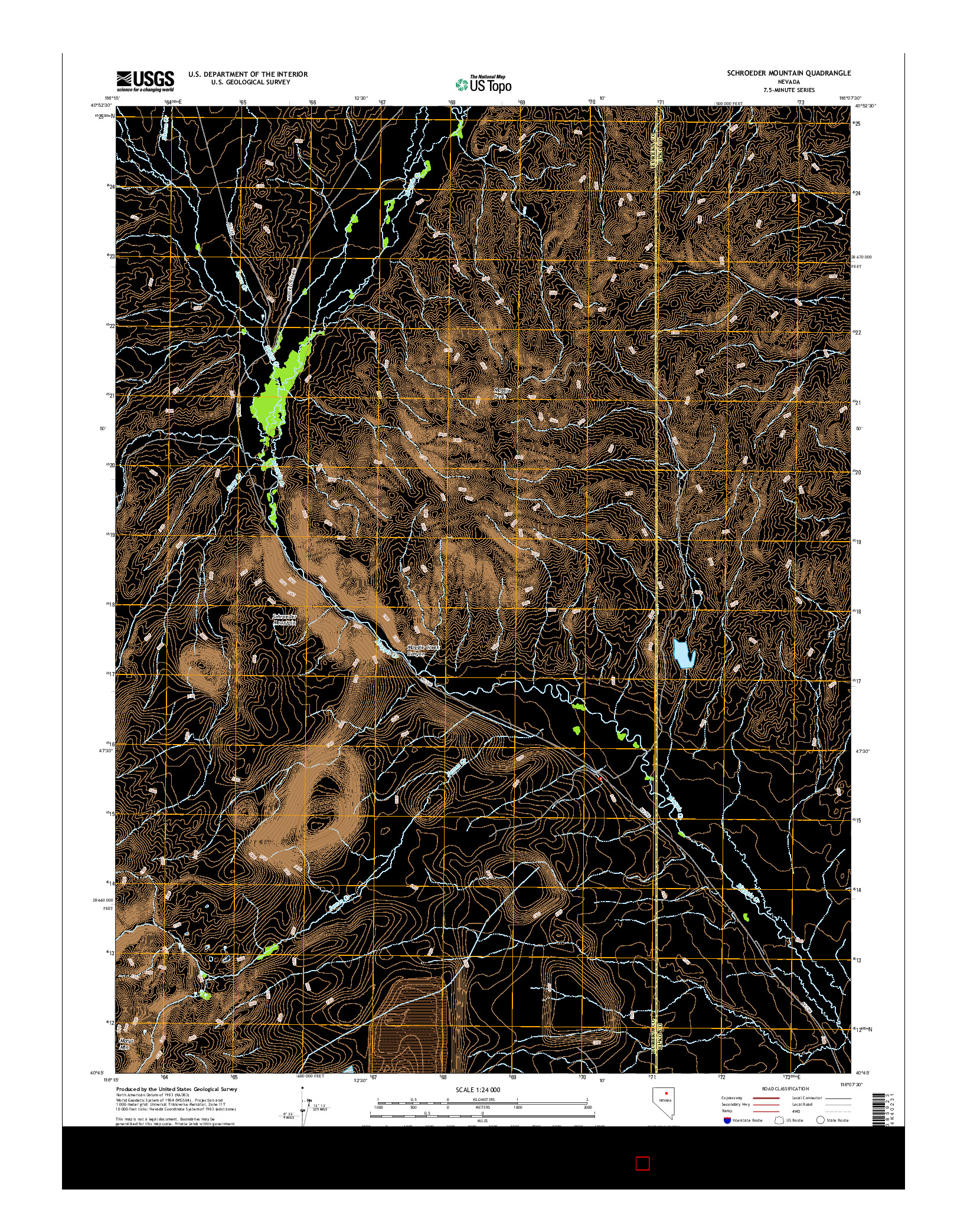 USGS US TOPO 7.5-MINUTE MAP FOR SCHROEDER MOUNTAIN, NV 2014