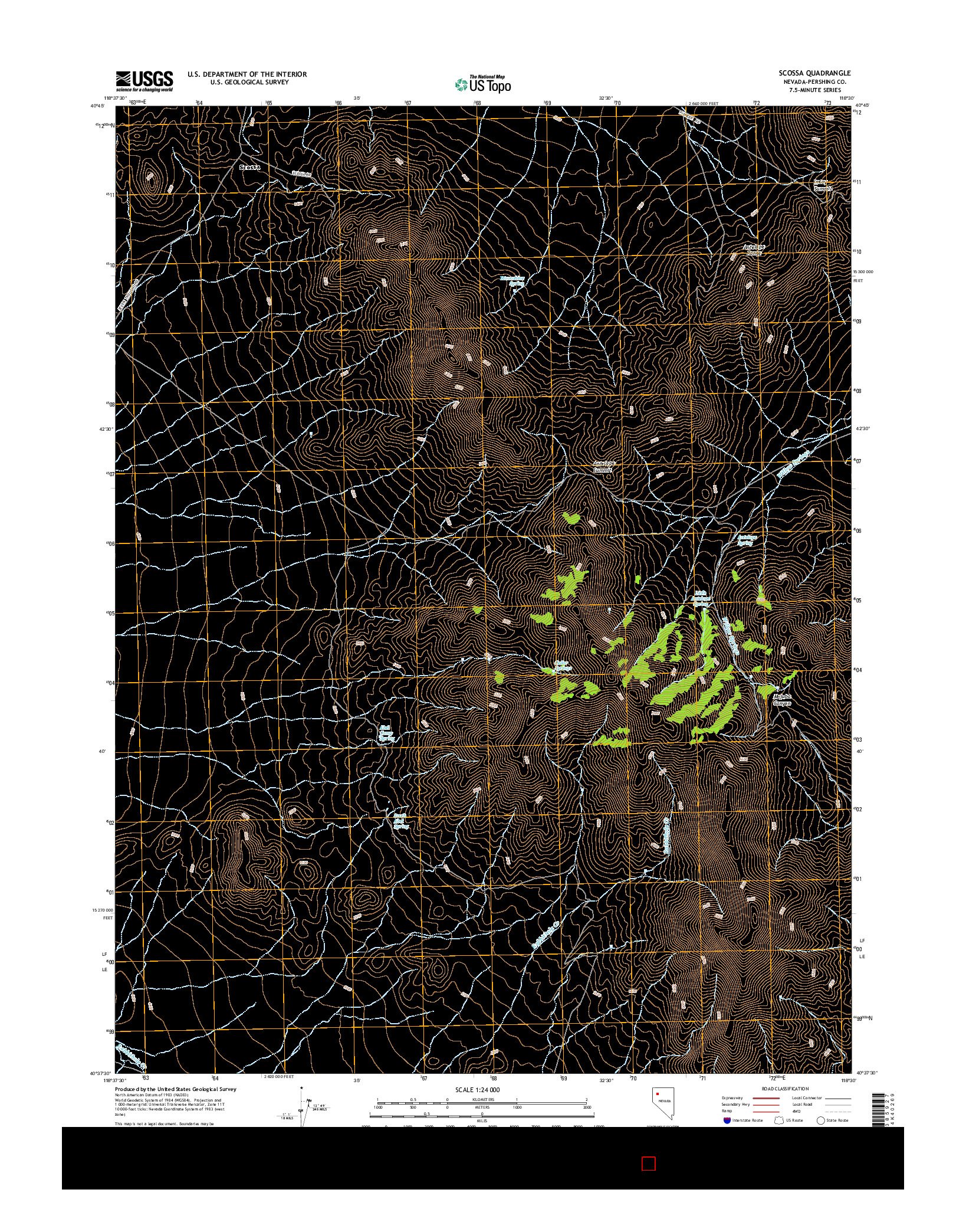 USGS US TOPO 7.5-MINUTE MAP FOR SCOSSA, NV 2014