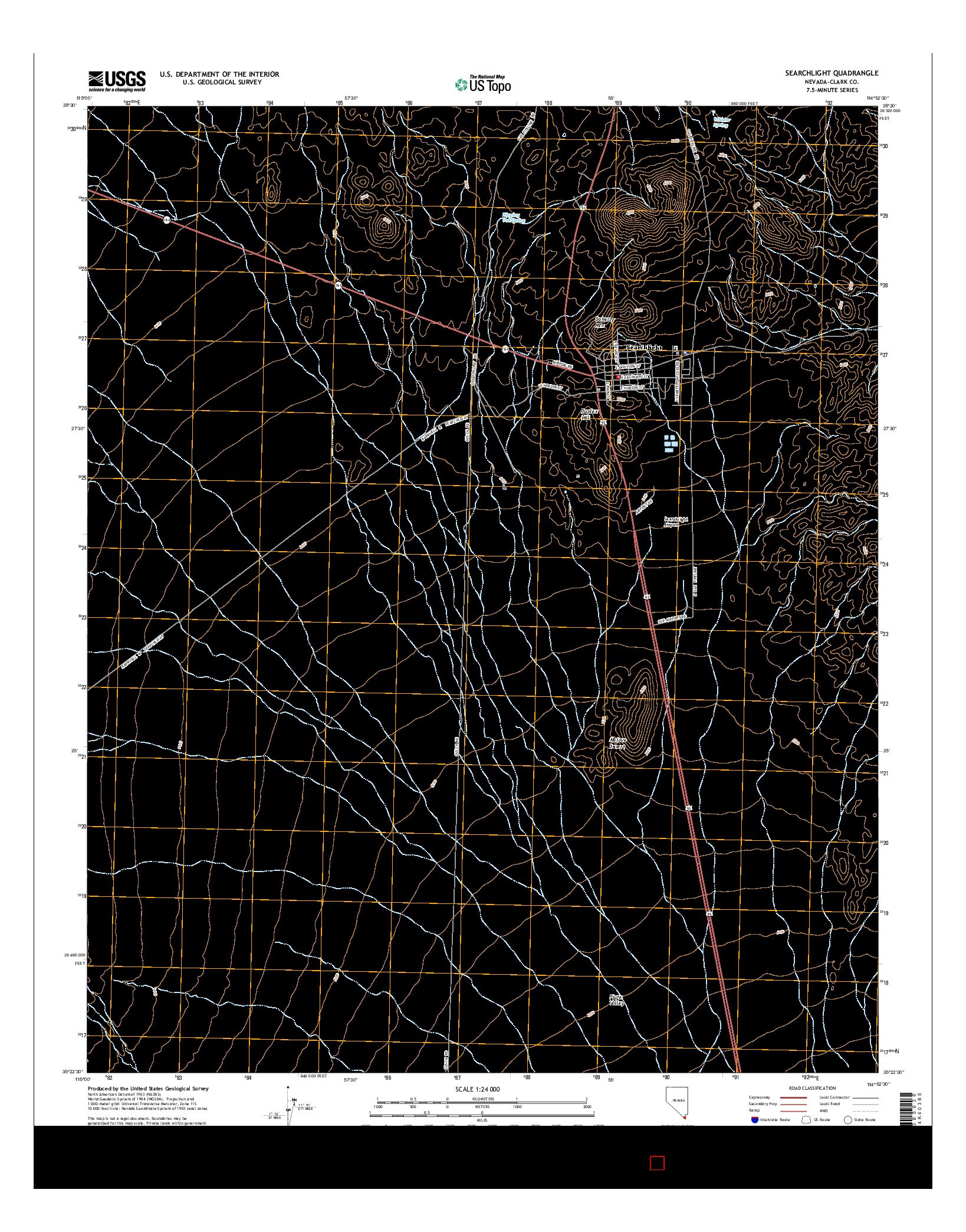 USGS US TOPO 7.5-MINUTE MAP FOR SEARCHLIGHT, NV 2014