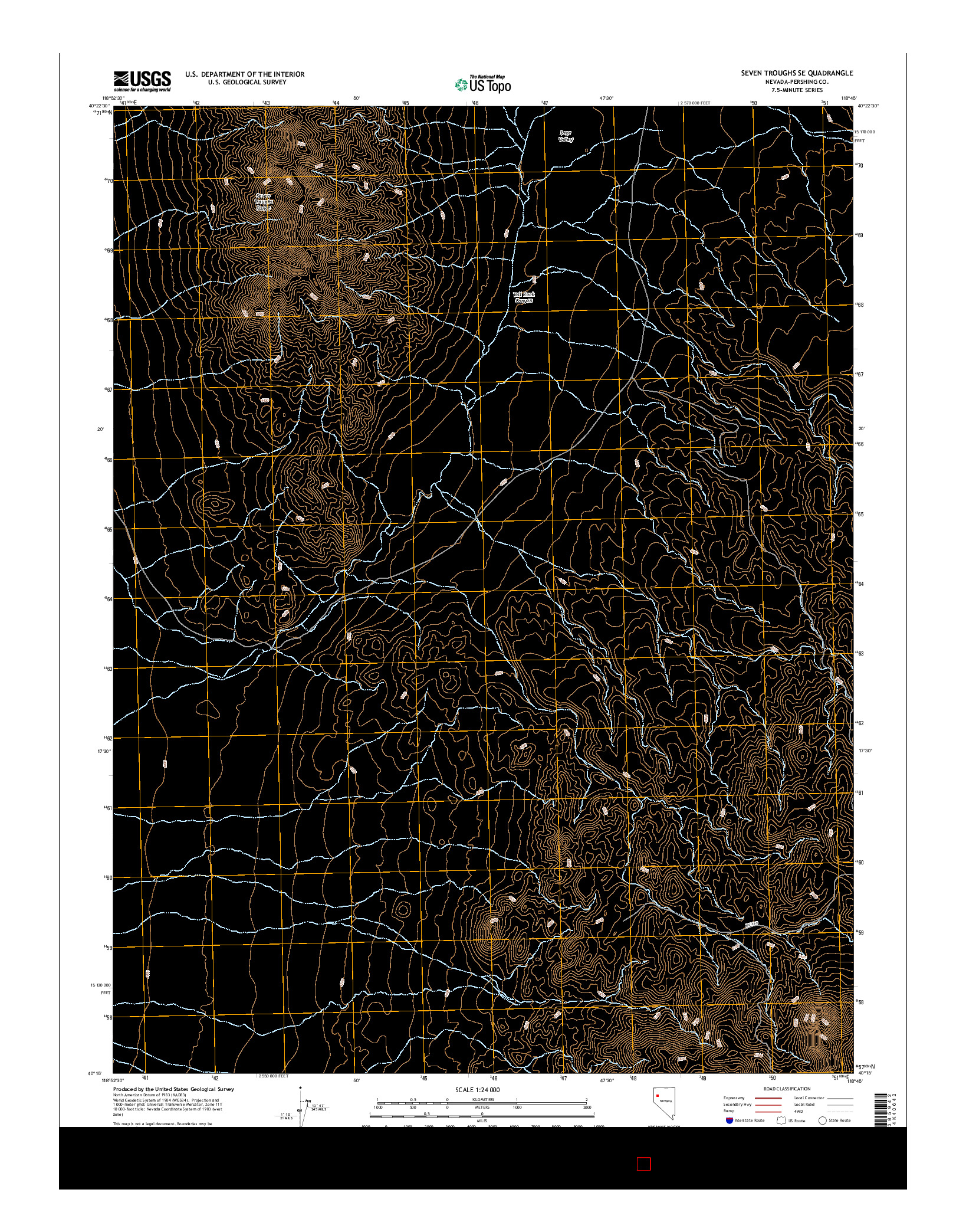 USGS US TOPO 7.5-MINUTE MAP FOR SEVEN TROUGHS SE, NV 2014