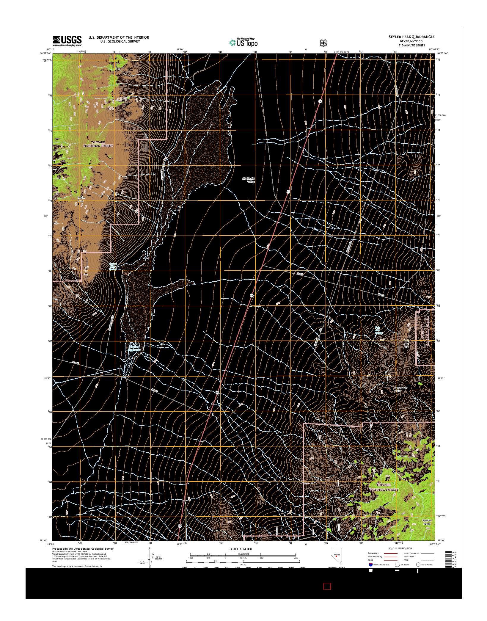 USGS US TOPO 7.5-MINUTE MAP FOR SEYLER PEAK, NV 2014