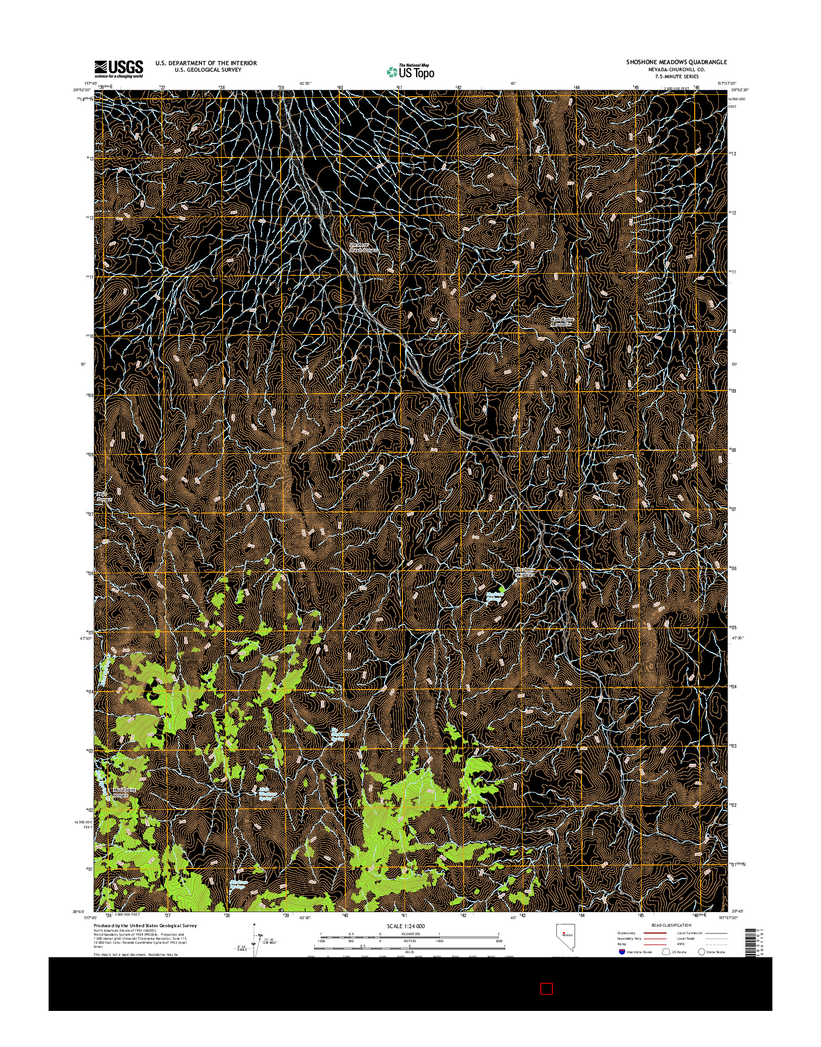 USGS US TOPO 7.5-MINUTE MAP FOR SHOSHONE MEADOWS, NV 2014