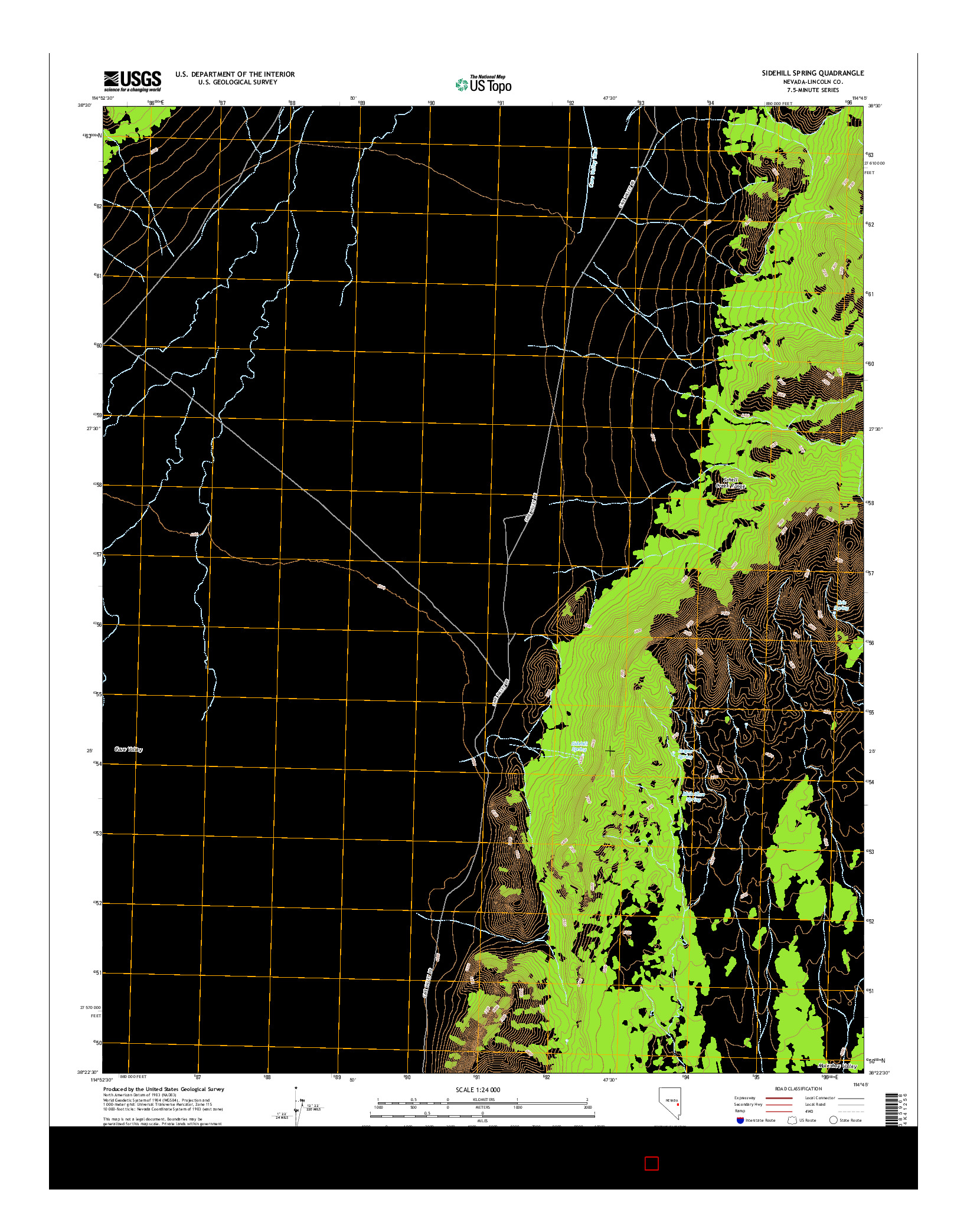 USGS US TOPO 7.5-MINUTE MAP FOR SIDEHILL SPRING, NV 2014