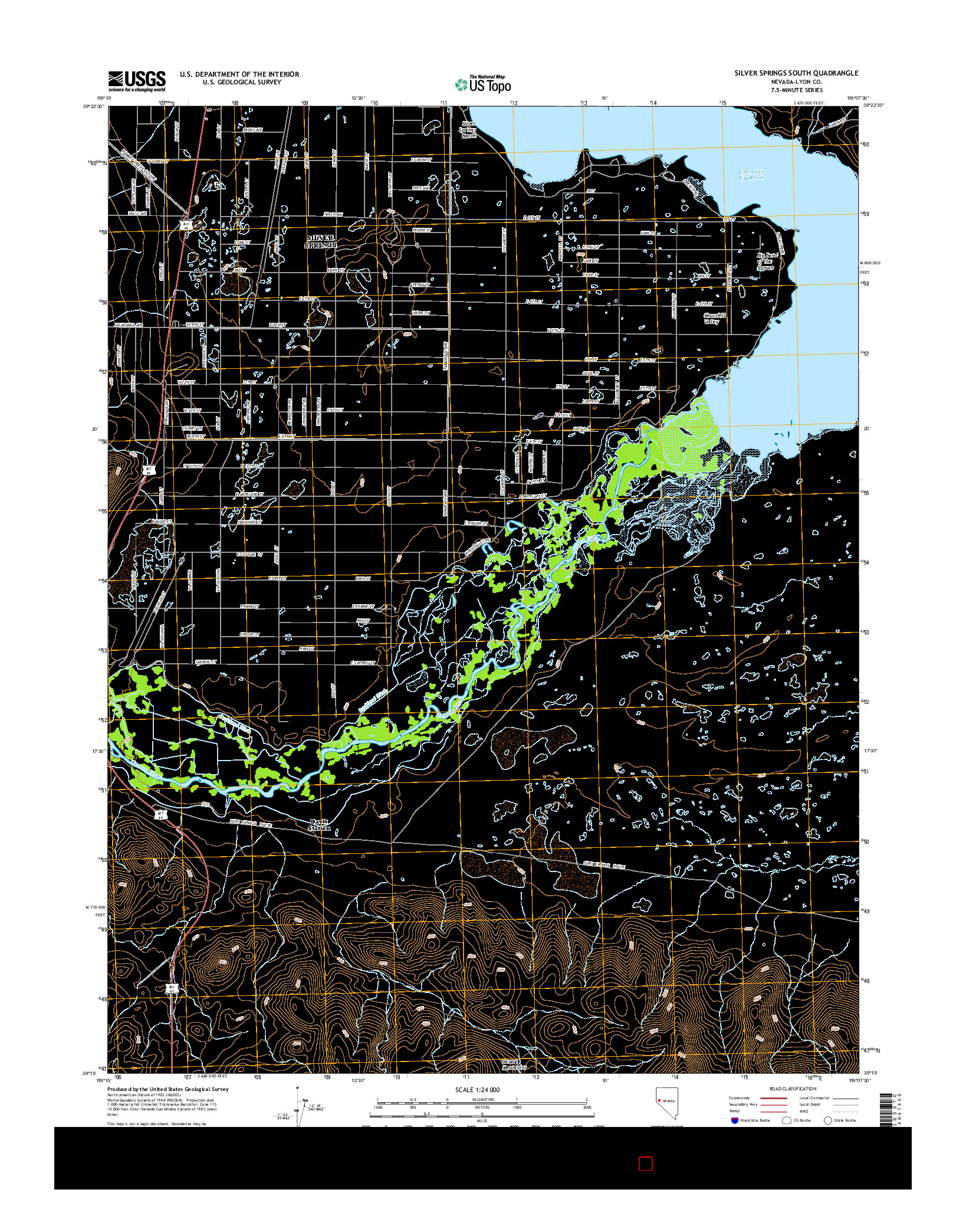 USGS US TOPO 7.5-MINUTE MAP FOR SILVER SPRINGS SOUTH, NV 2014