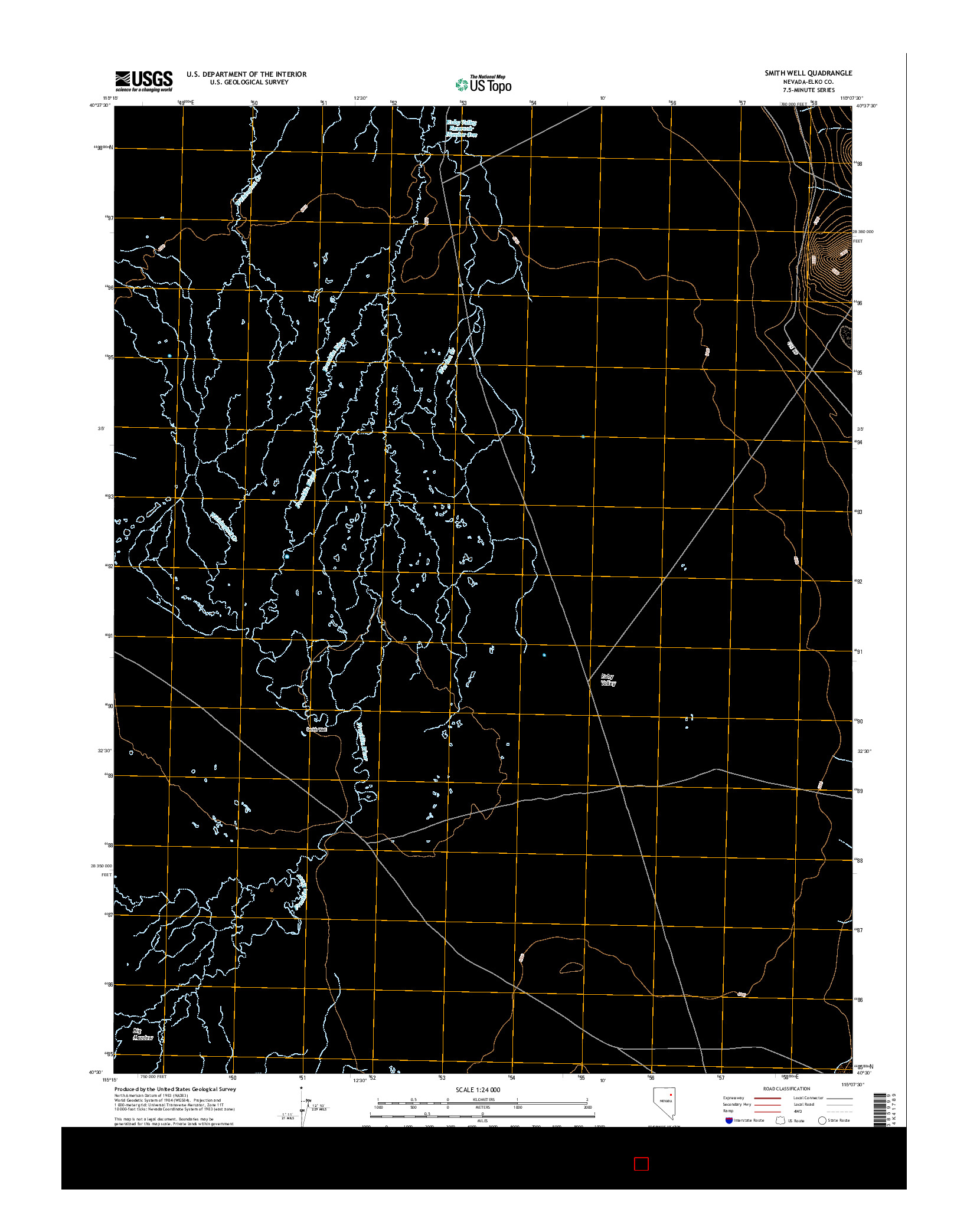 USGS US TOPO 7.5-MINUTE MAP FOR SMITH WELL, NV 2014