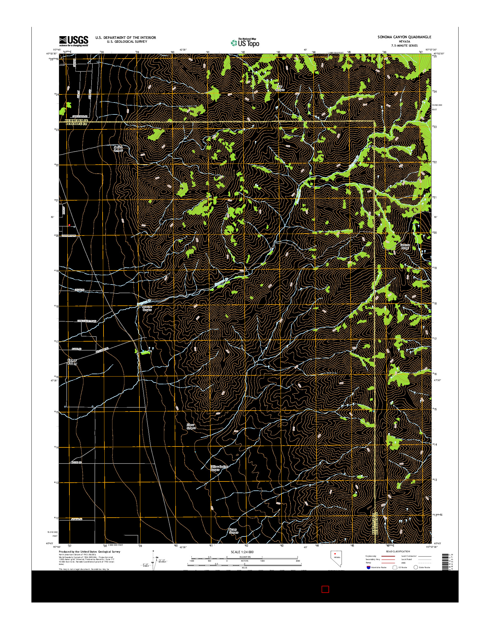 USGS US TOPO 7.5-MINUTE MAP FOR SONOMA CANYON, NV 2014