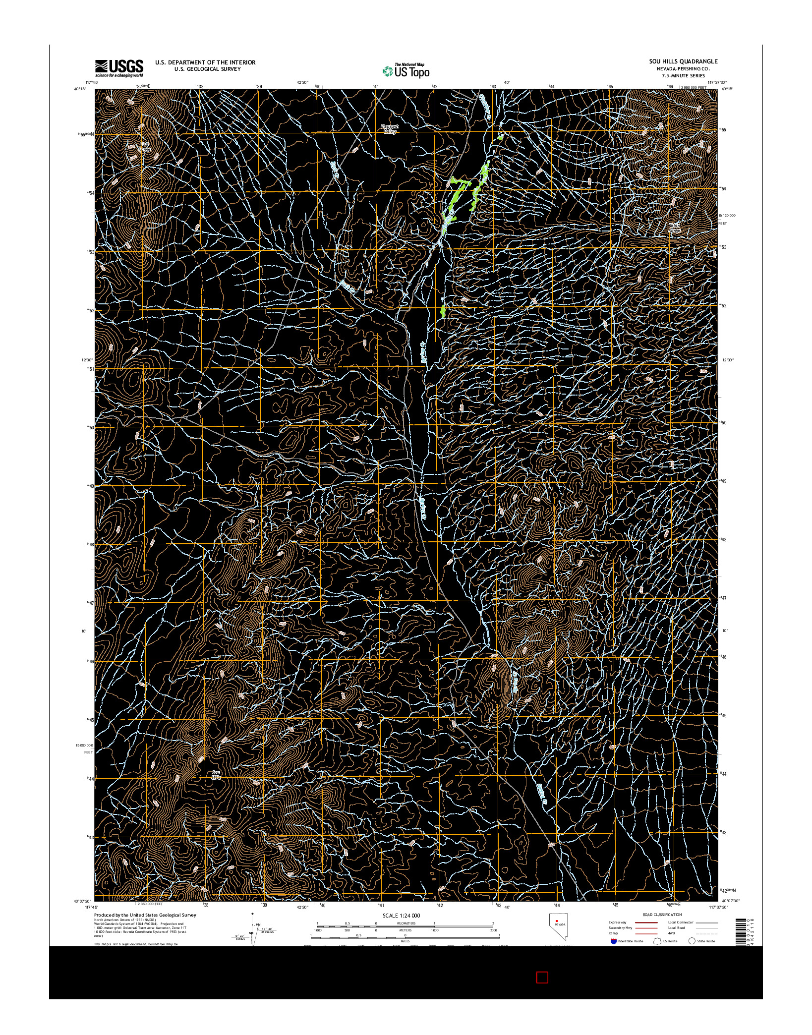 USGS US TOPO 7.5-MINUTE MAP FOR SOU HILLS, NV 2014