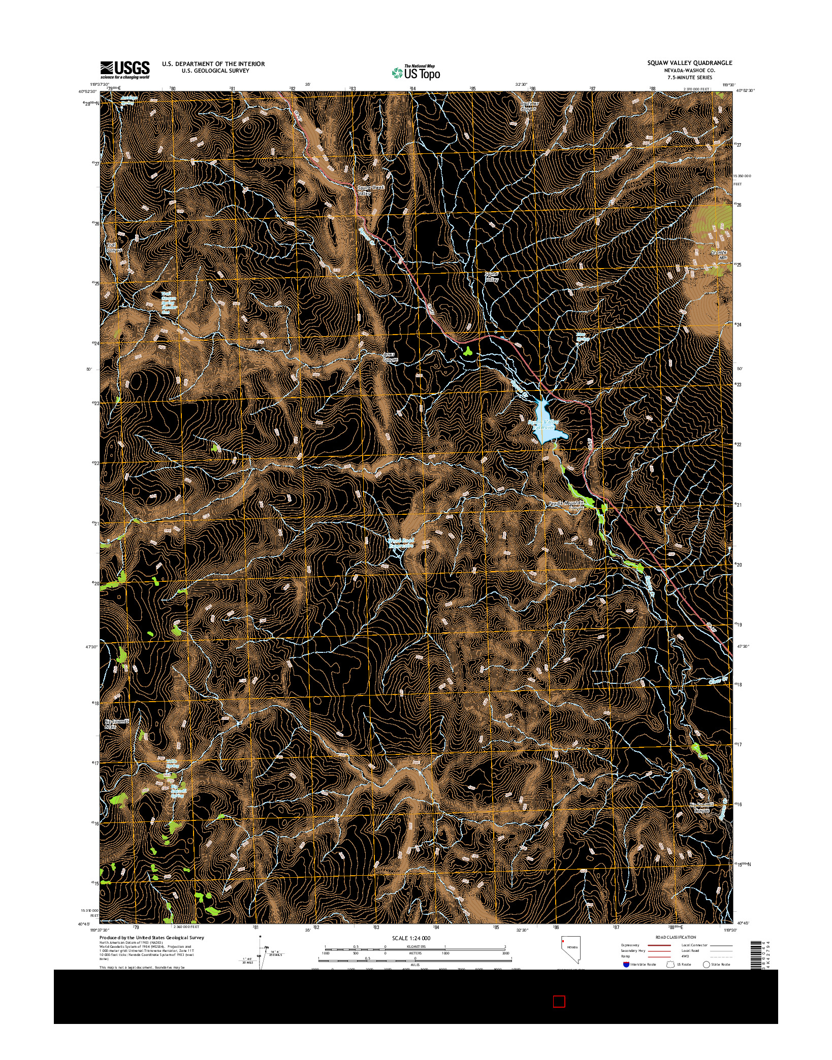 USGS US TOPO 7.5-MINUTE MAP FOR SQUAW VALLEY, NV 2014