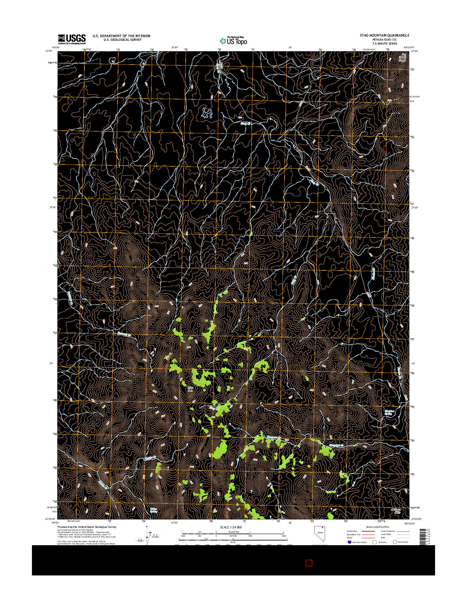 USGS US TOPO 7.5-MINUTE MAP FOR STAG MOUNTAIN, NV 2014