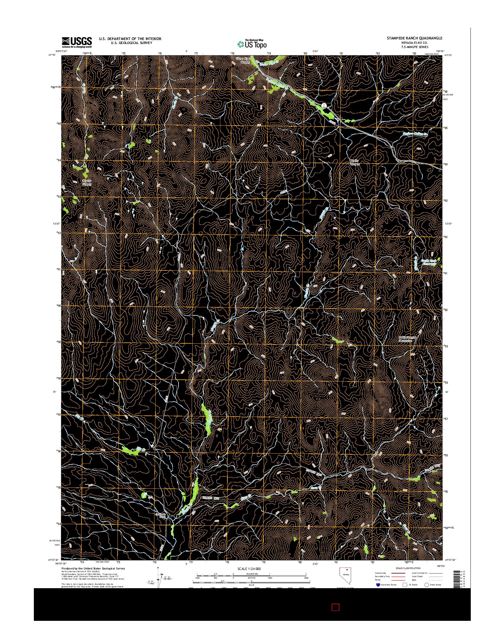 USGS US TOPO 7.5-MINUTE MAP FOR STAMPEDE RANCH, NV 2014