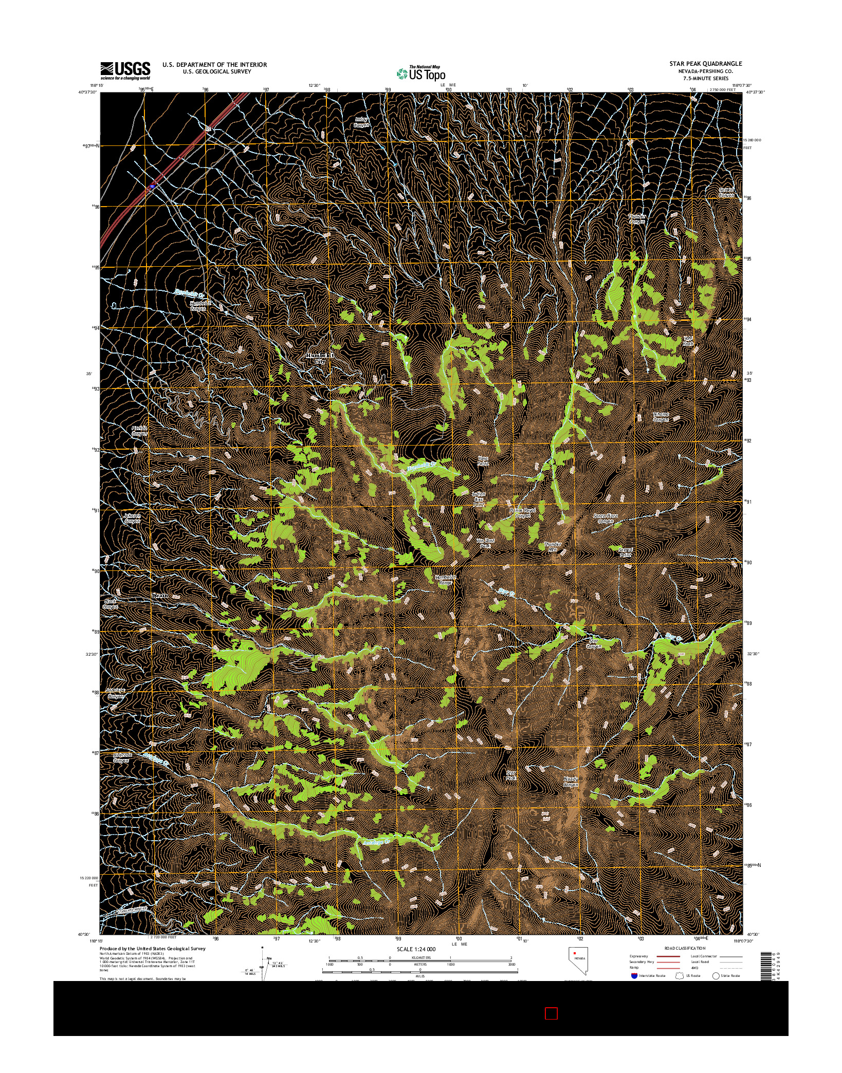 USGS US TOPO 7.5-MINUTE MAP FOR STAR PEAK, NV 2014