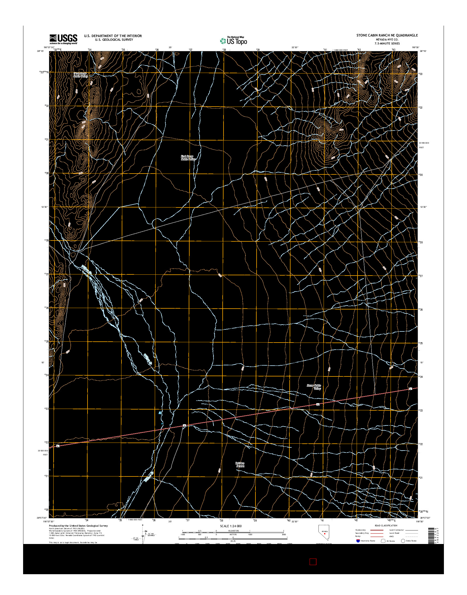 USGS US TOPO 7.5-MINUTE MAP FOR STONE CABIN RANCH NE, NV 2014