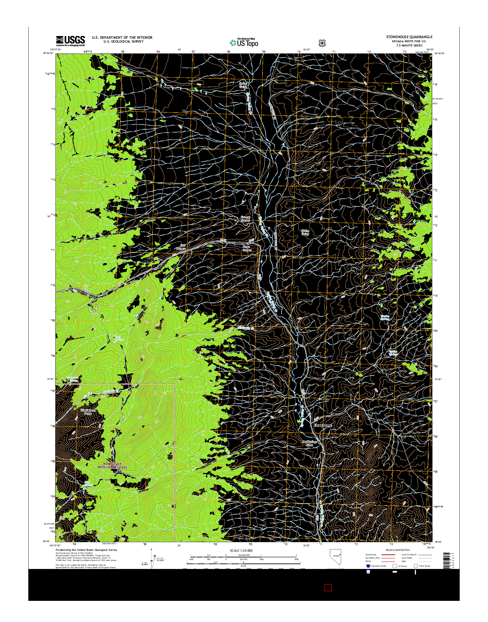 USGS US TOPO 7.5-MINUTE MAP FOR STONEHOUSE, NV 2014