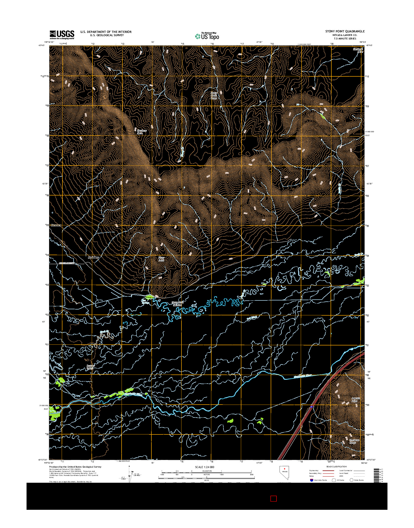USGS US TOPO 7.5-MINUTE MAP FOR STONY POINT, NV 2014